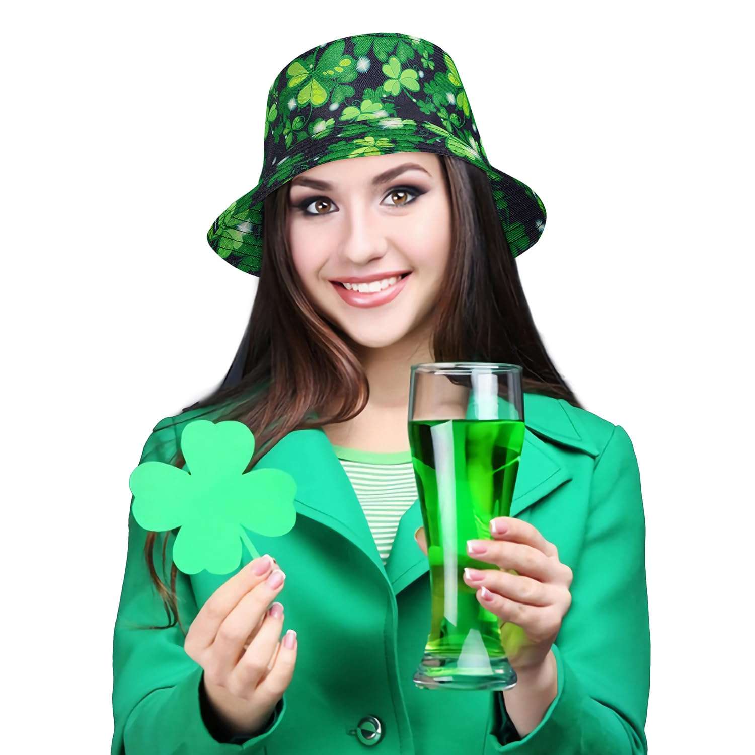 St Patricks Day Hat Shamrock Green Top Leprechaun Bucket Hat 3