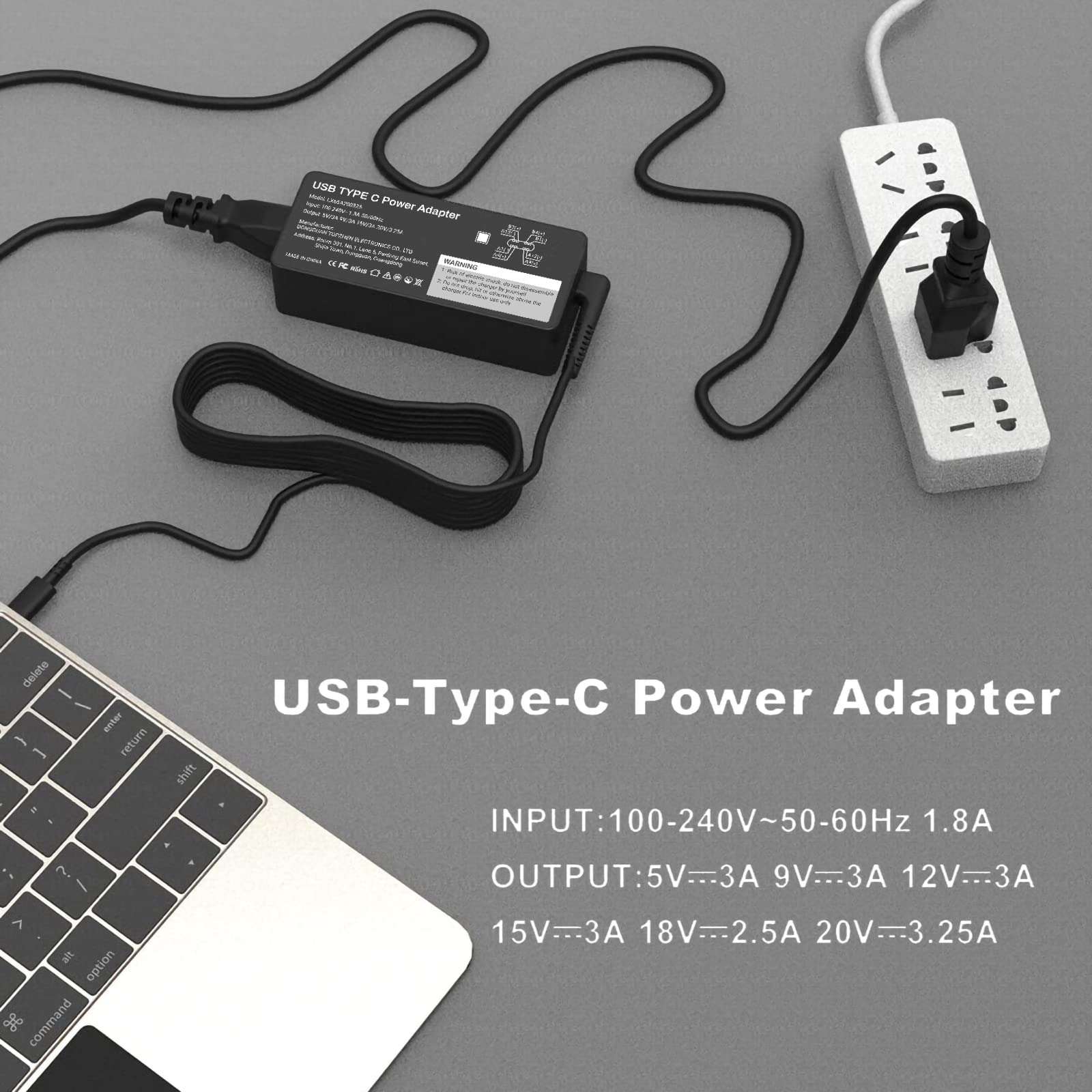 65W USB C Cable Super Fast Charger Type C for HP Spectre x360 13 :13-w063nr 13-ac076nr 13-ac075nr 13-w021tu 13-ac023dx Convertible Laptop 13-ac033dx Ac Adapter Power Cord 5
