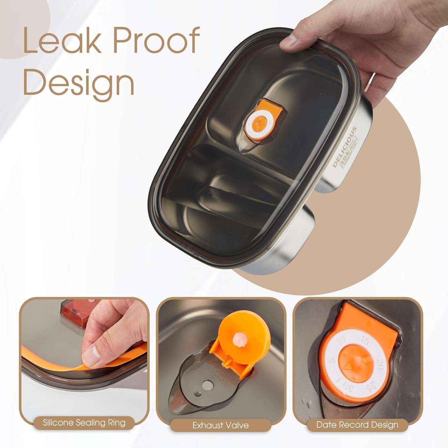 LOOKMINT Stainless Steel Bento Box Adult 2 Pack, 1.2L+1.7L Leakproof Metal Bento Box with Airtight lid, Lightweight 304 Stainless Steel Lunch box for Men/Women,Suitable for Picnic, Work, Outside 5