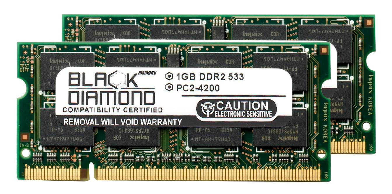 2GB 2X1GB RAM Memory for Intel 900 Express Series 915PM Express Chipset Black Diamond Memory Module DDR2 SO-DIMM 200pin PC2-4200 533MHz Upgrade