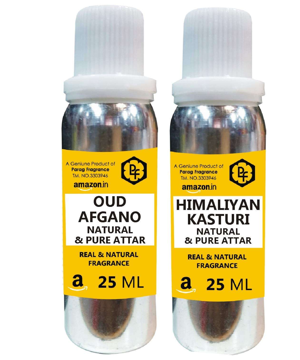 Parag Fragrances Oud Afgano Attar 25ml and Himalayan Kasturi Attar 25ml Total 50ml Attar (Limited Time Offer) Best Attar By Parag Fragrances (Alcohol Free Long Lasting Attar) 1