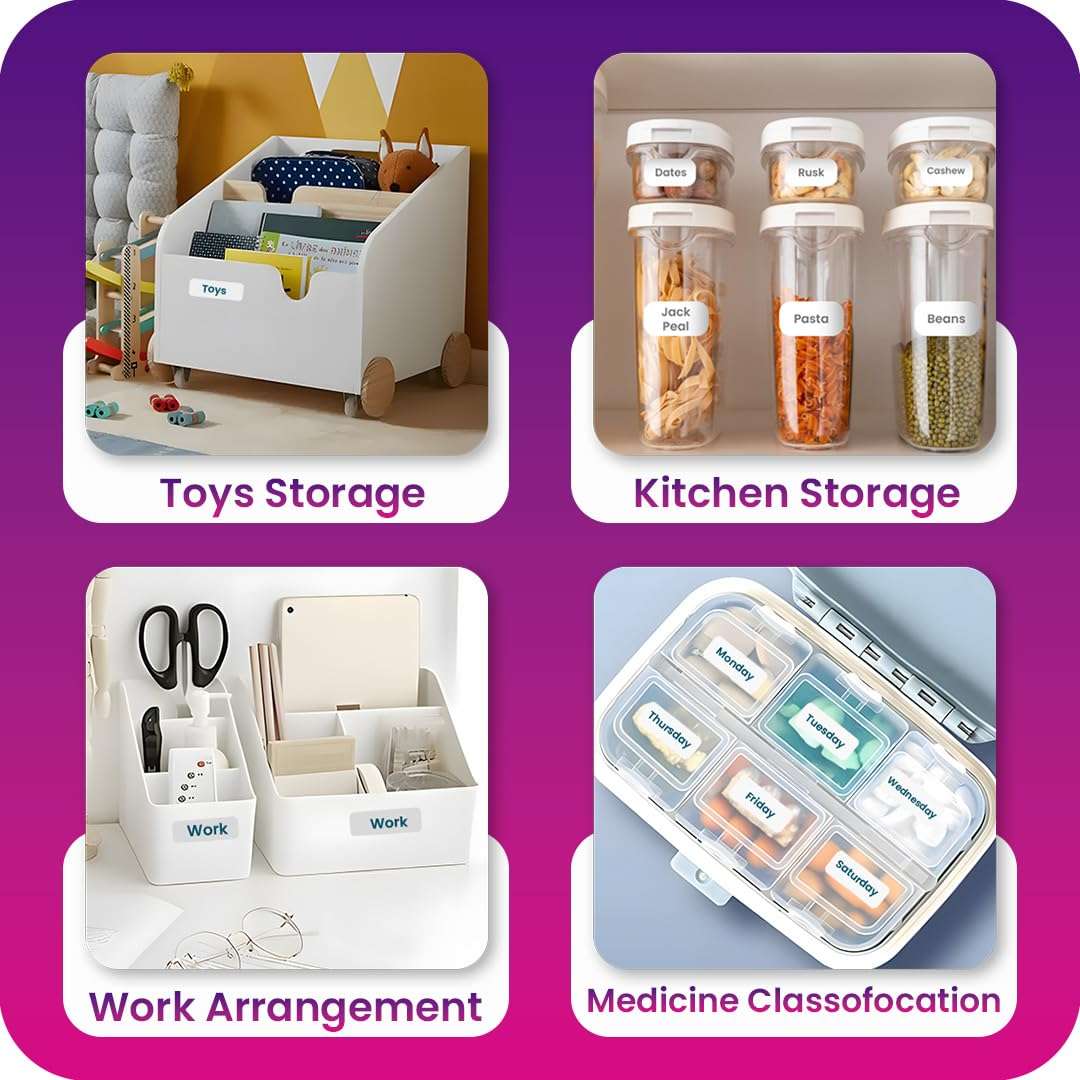 helett HE24 Compatible Label Tape - 12mm x 30mm (3/8" x 1 3/16 ") | Direct Thermal Self-Adhesive Labels | 210 Labels Per Roll | Designed for HE24 Printer (No NFC Tag Required) | Pack of 3 Rolls 6