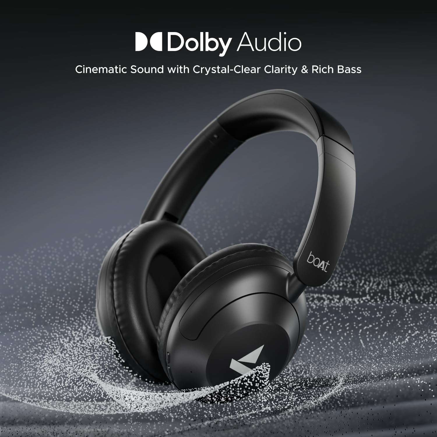 Boat New Launch Rockerz 650 Pro, Touch/Swipe Controls, Dolby Audio, 80Hrs Battery, 2Mics ENx, Fast Charge, App Support, Dual Pair, Bluetooth Over Ear Headphones with Mic (Iris Black) 6