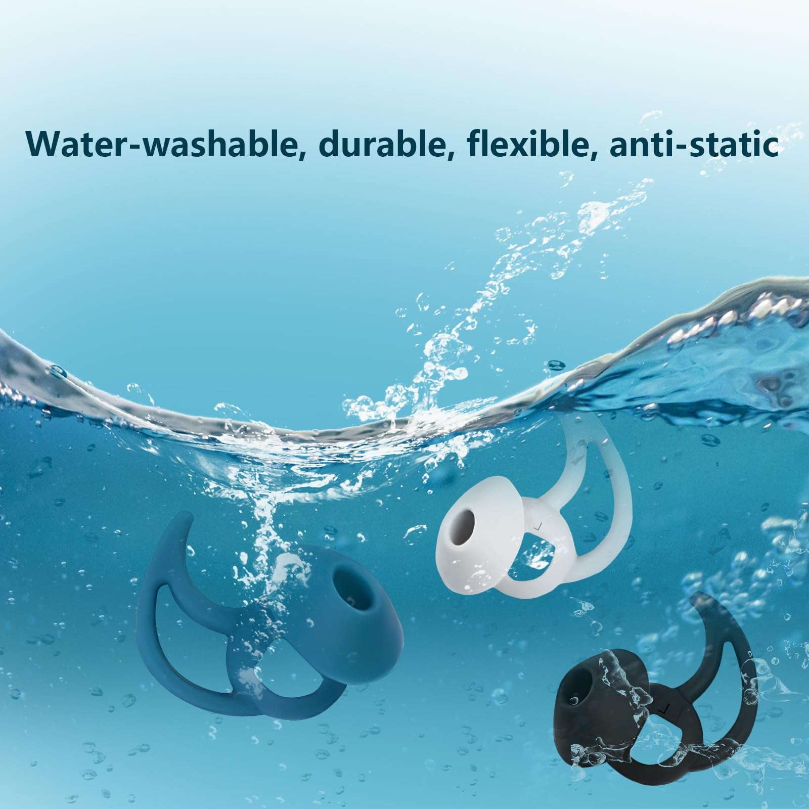 MMYQXI Earbud Replacement Tips Silicone Earbud Tips Ear Tips Compatible with Bose Quietcomfort and Sport Headphone Earbud Rubber Tips Earbud Covers Medium 3 Pairs 5