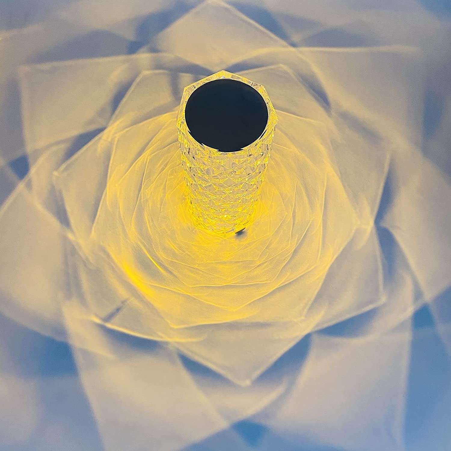 VAKRA Crystal Rose Diamond 16 Color RGB Changing Mode LED Night Lights - USB Remote and Touch Control Desk Lamp for Bedroom, Living Room 3