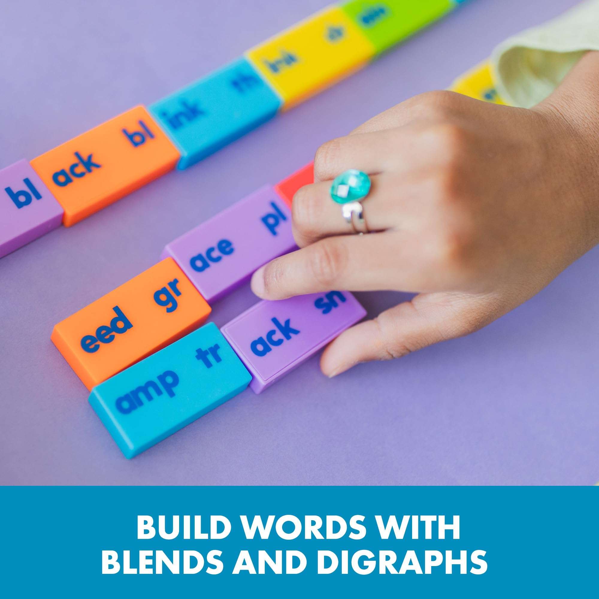 Educational Insights Phonics Dominoes Blends & Digraphs - First Grade Classroom Must Haves, Elementary Literacy Materials for Centers or Homeschool, Phonics Games, Learning to Read for Kids Ages 6+ 3