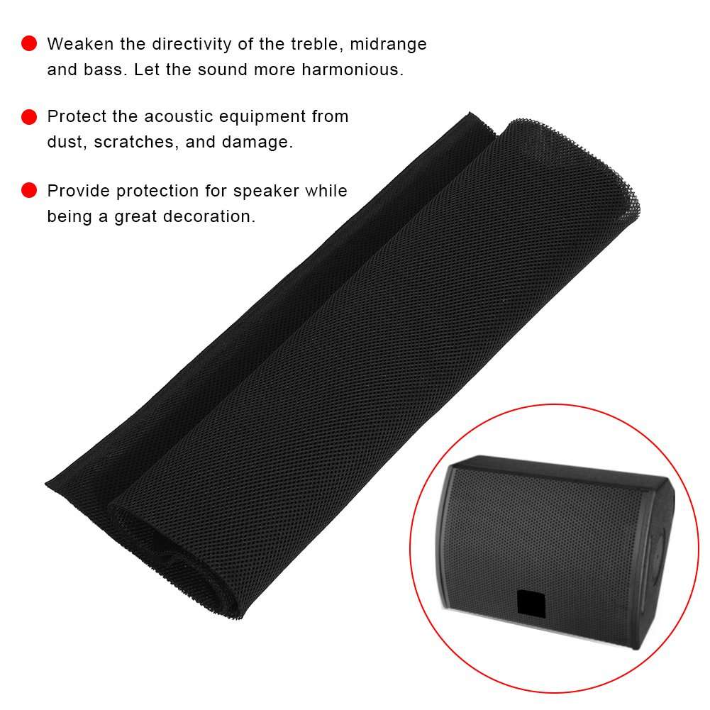 Wendry Speaker Audio Grill Cloth Stereo Mesh Fabric Fabric Protective Cloth Cover,1.4m x 0.5m,for Large Sound Box, Stage Sound Box, KTV Box, etc 4