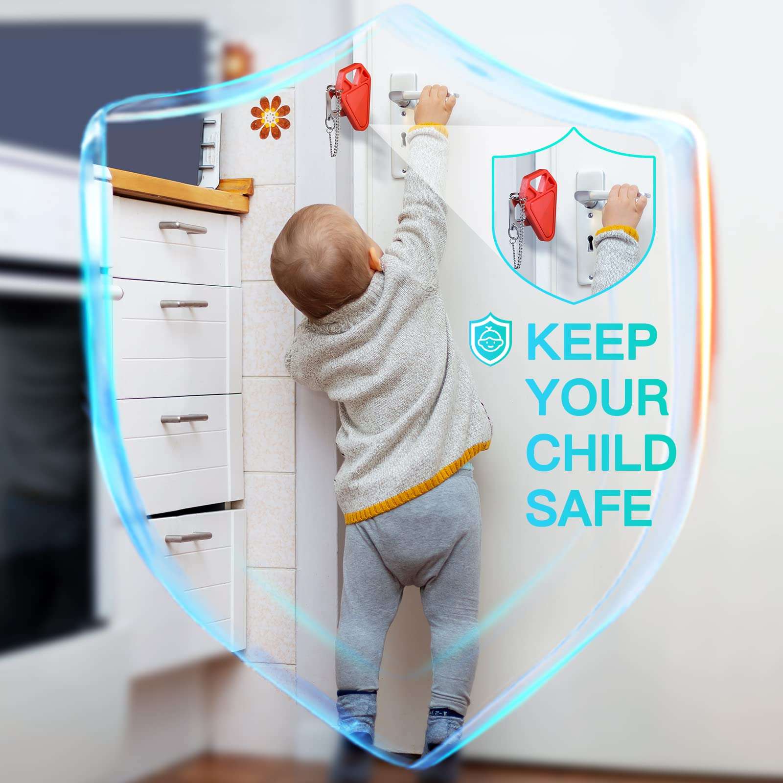 Portable Door Lock for Travel Essential: 2Pack Upgraded Hotel Home Security Safety Locks from Inside Apartment Traveling Front Door Room House Door Security Devices Travel Gifts for Travelers Women 6