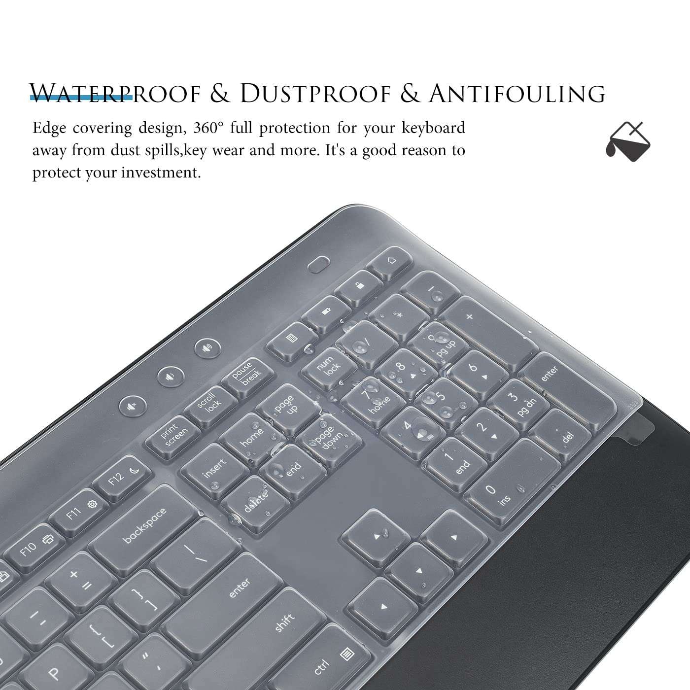 Keyboard Cover for Logitech MK545 Advanced Wireless Keyboard, Logitech MK540 Full-Size Advanced Wireless Scissor Keyboard Skin, Logitech MK545 MK540 Keyboard Protector - Clear 5