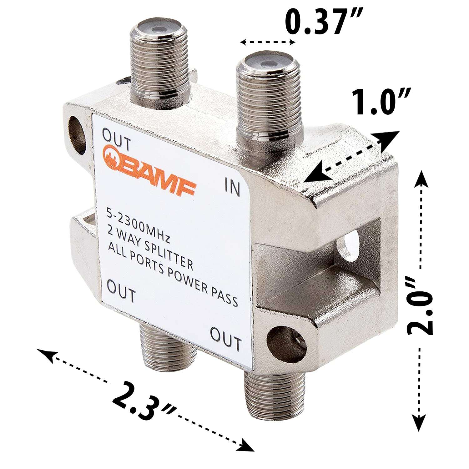 BAMF 3-Way Coax Cable Splitter Bi-Directional MoCA 5-2300MHz 3
