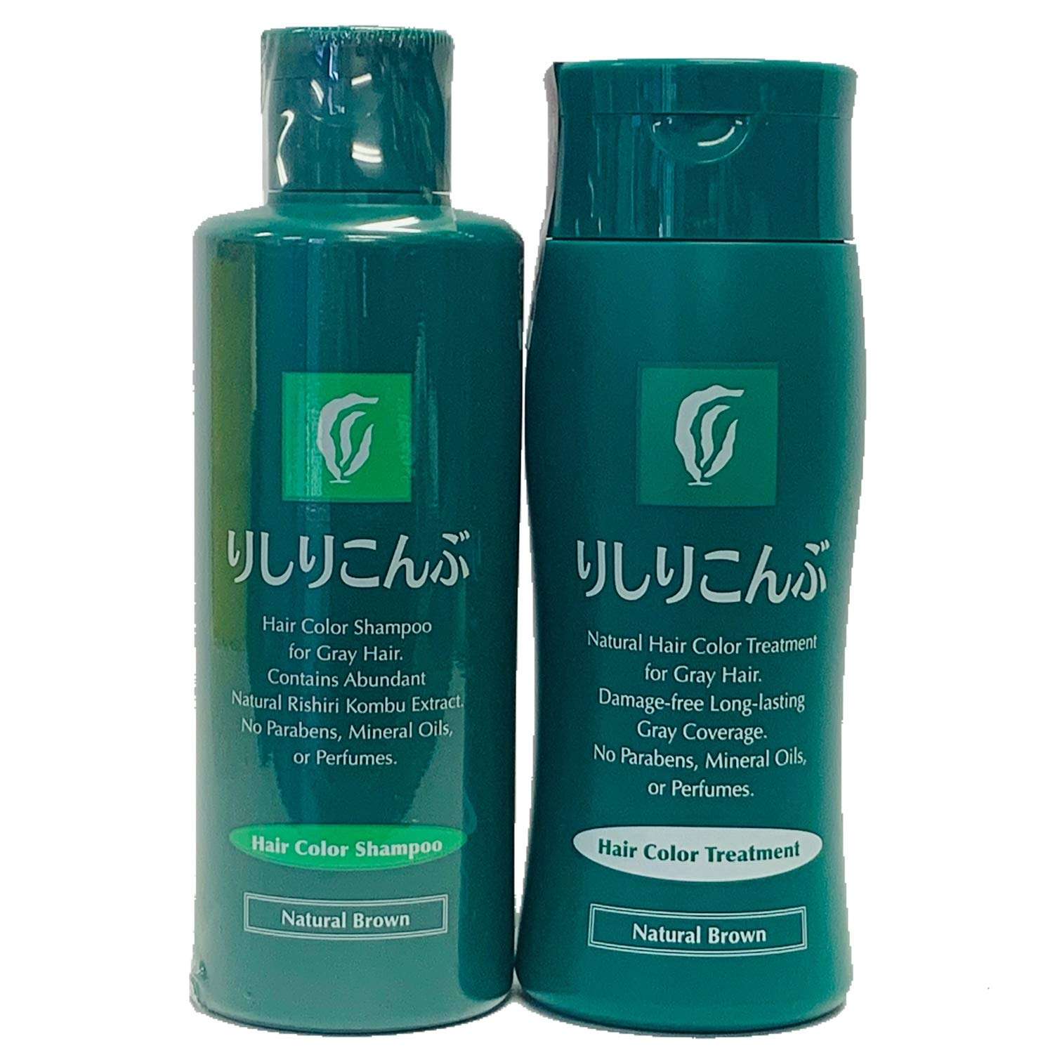 Rishiri Color Shampoo 200ml + Hair Coloring Treatment 200g (Natural Brown) 1