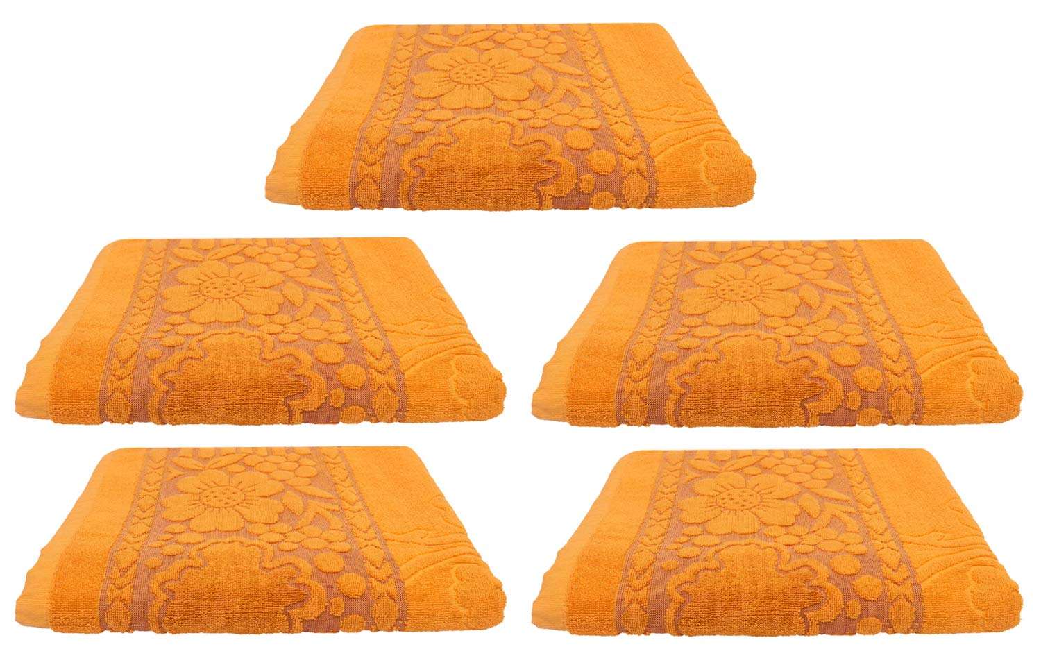 Kuber Industries 100% Cotton 5 Pieces Full Size Bath Towel 30"x60" (Yellow)-CTKTC29895 1