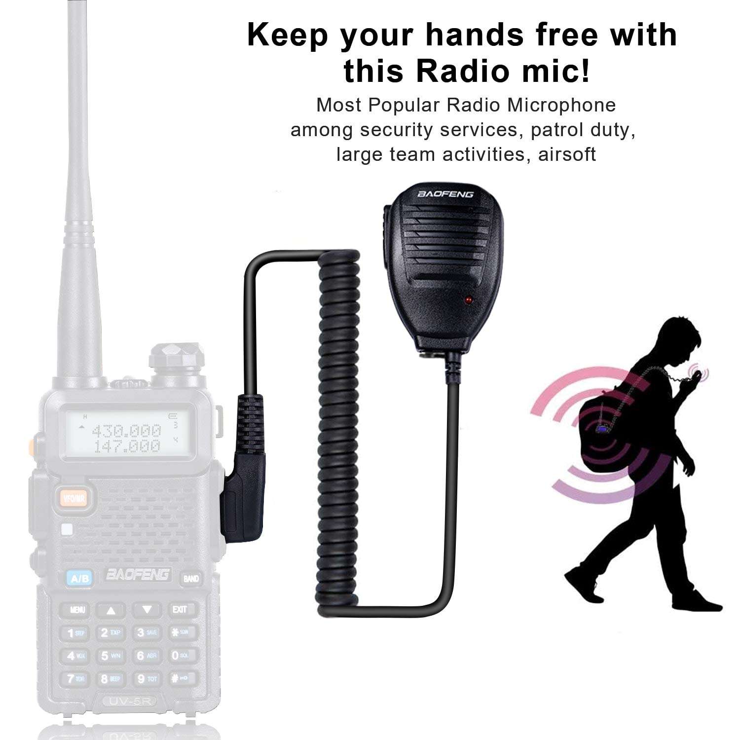 2 Pack BAOFENG UV-5R 8 Watt Ham Radio Handheld Long Range Two Way Radio with USB Charging & Long Antenna,Dual Band Ham Radio Baofeng Walkie Talkie 6