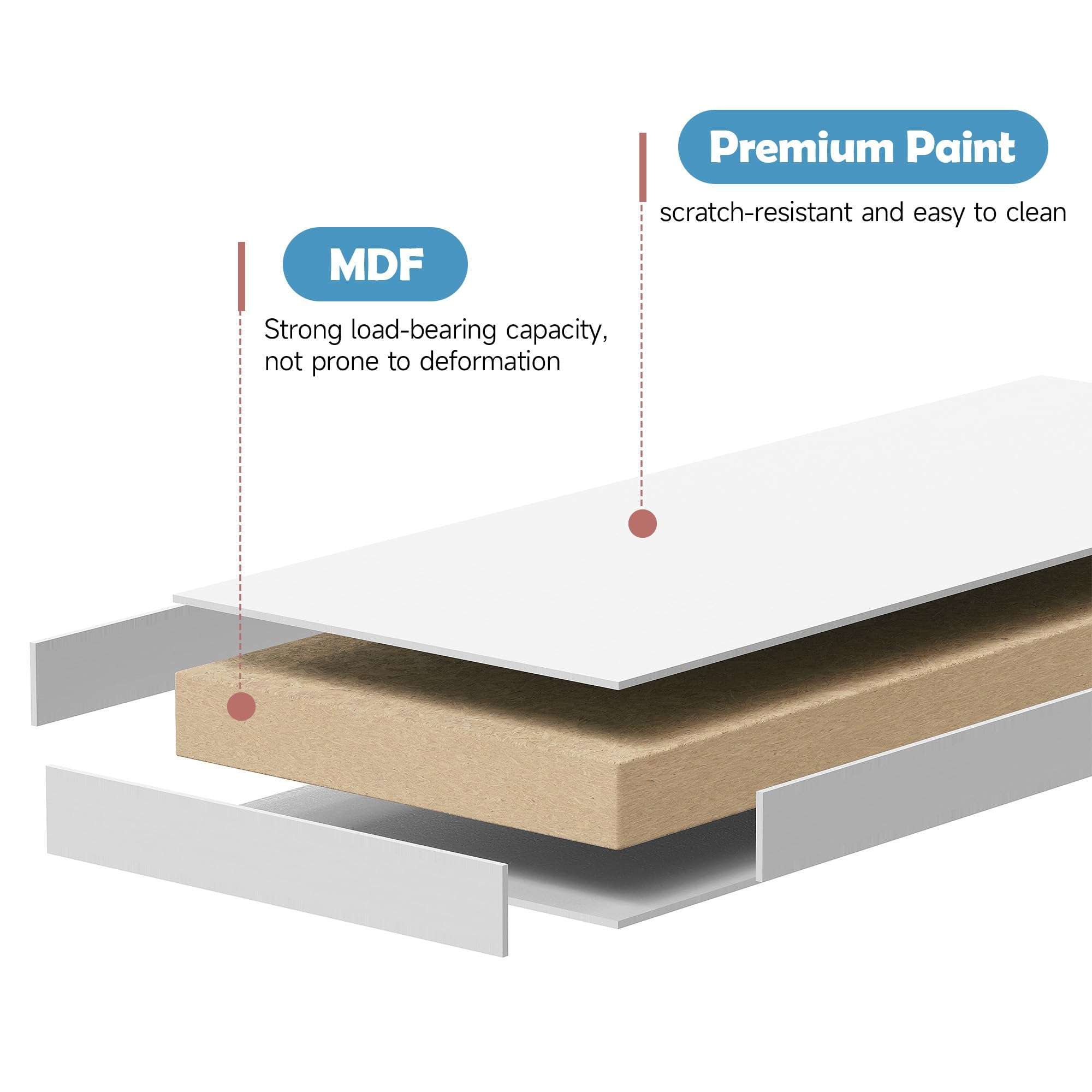 Home Office Furniture Writing Desk, 36 Inch Computer Work Station with Detachable Hutch for Small Place, 5 Drawers(White) 6