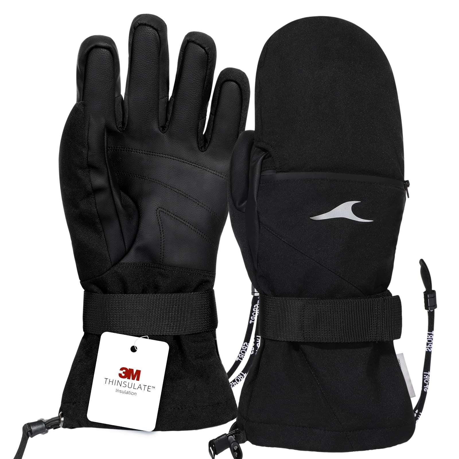 Achiou Ski Gloves,Winter Cold Weather Gloves for Men Women,Waterproof Touchscreen Snow Mittens 1