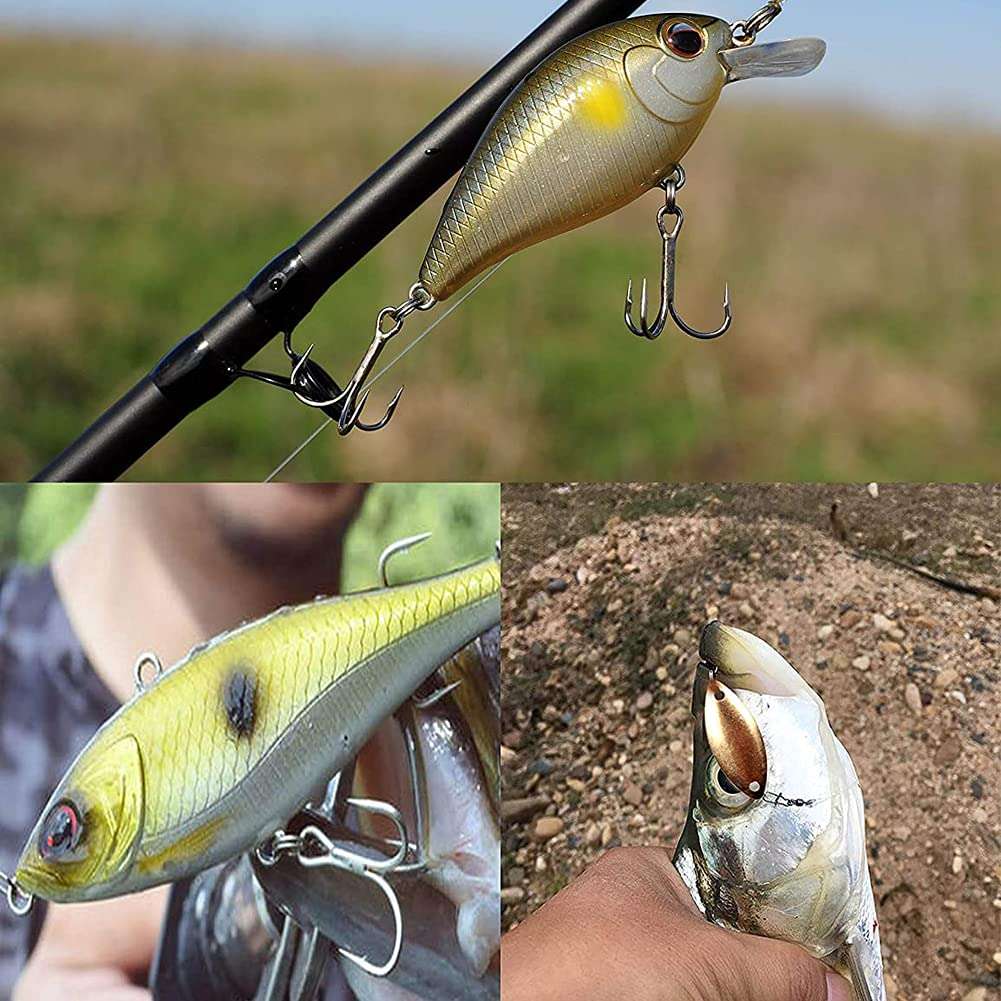 esowemsn A Box of 200pcs Stainless Steel Fishing Split Rings Double Fishing Lure Rings Kit Wire Snap Ring Fishing Lures Hook Connector 6-9mm Split Rings 6