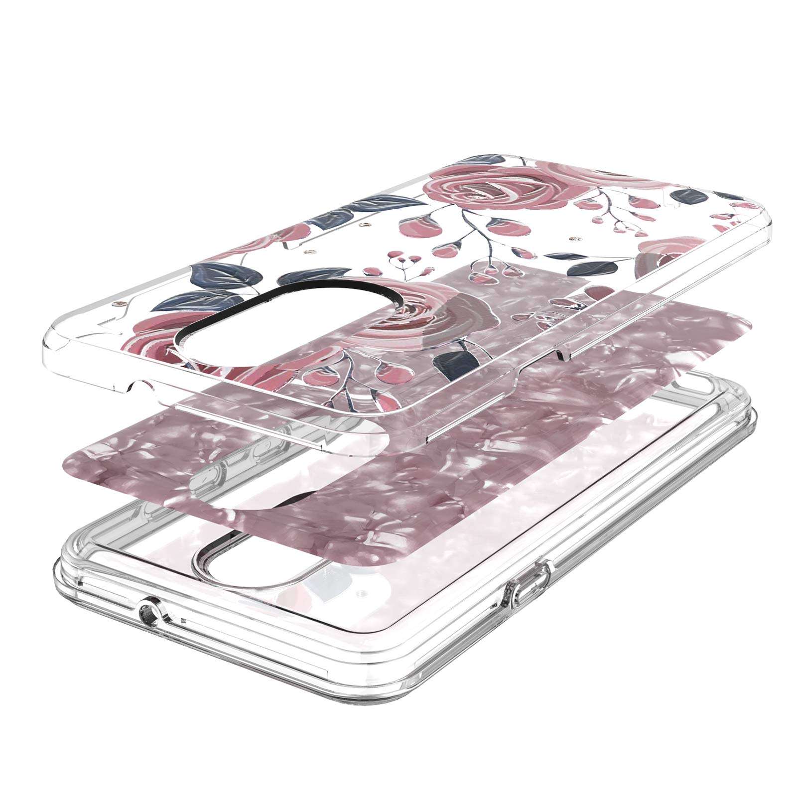 Eaglecell - Compatible for LG Journey LTE L322DL, Neon Plus, Prime 2, Arena 2, Aristo 4+ Plus, Tribute Royal, Escape Plus, K30 (2019) LM-X320 - Hybrid Phone Case w/Stand/Belt Clip Holster - CV1 Black 2