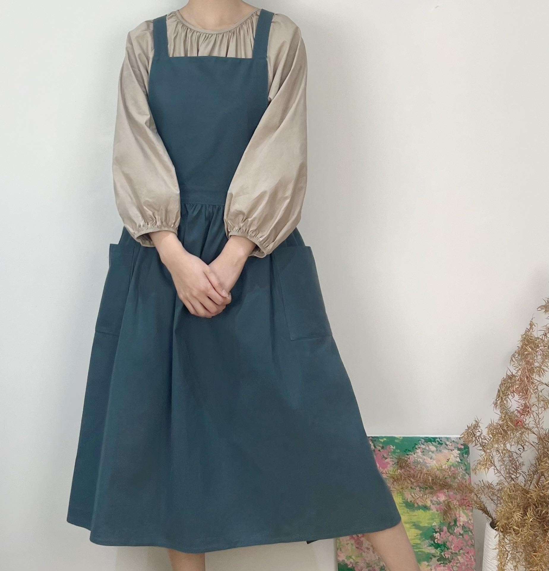 EWMKEODCA Aprons,Cotton Waterproof Pocketed Apron for Women and Men,Waiter and Waitress Server,Chef Accessories and Pottery Tools for Home and Kitchen Gadgets,Cooking,Dog Grooming,100×85 CM 6