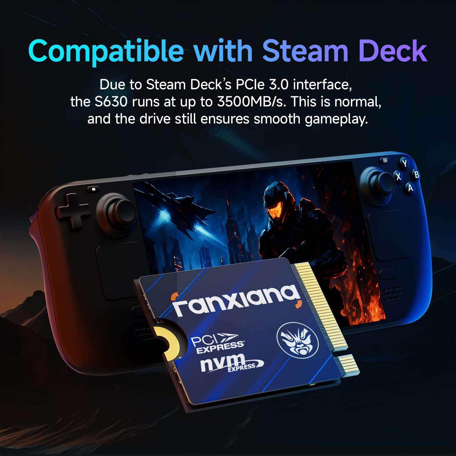 fanxiang 1TB M.2 2230 NVMe SSD, PCIe Gen 4x4 Speed up to 5000 MB/s, 2230 SSD Compatible with Steam Deck/ROG Ally/Microsoft Surface Pro/Mini PCs, S630 4