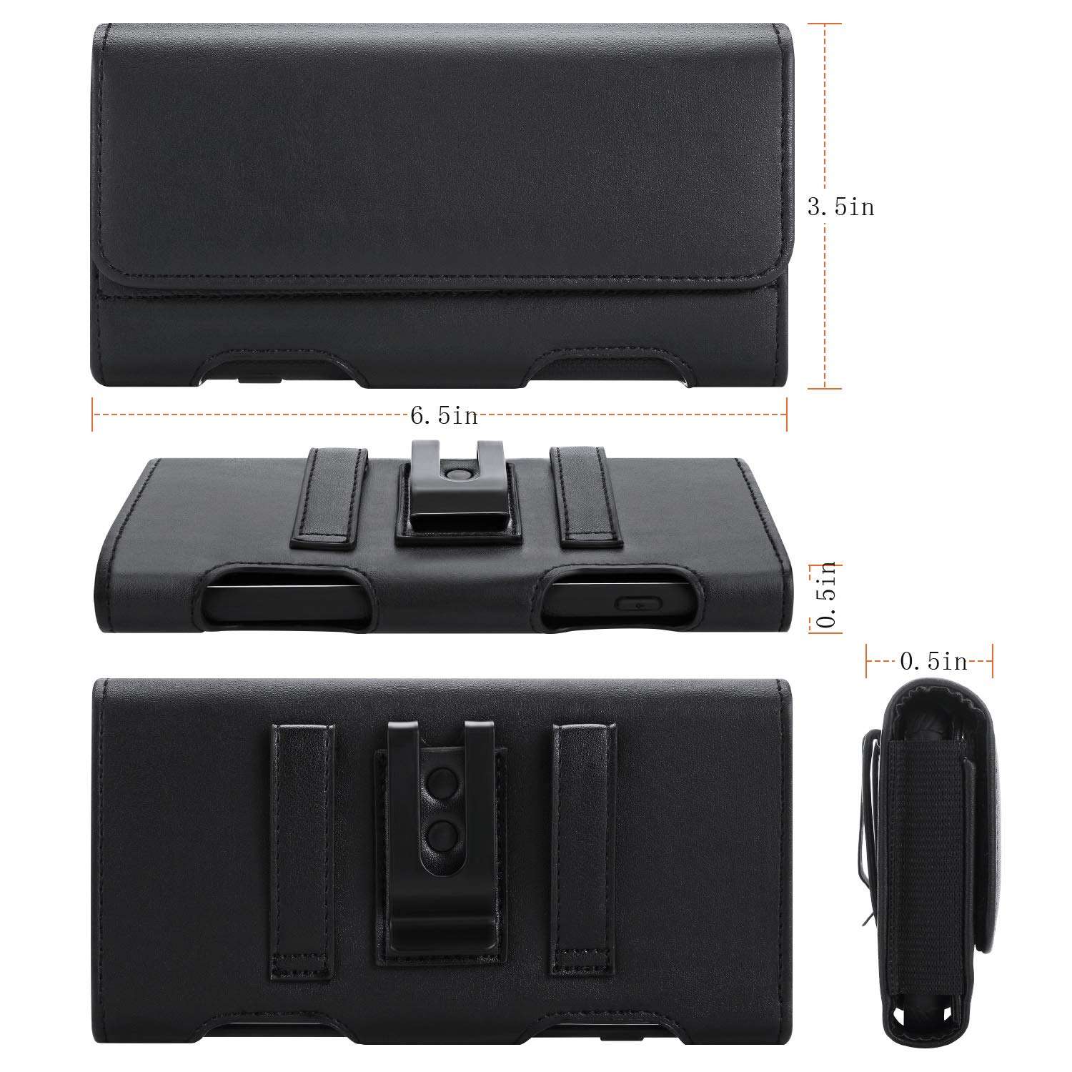 BECPLT for Samsung Galaxy S24+ S23+ S22+ 5G S23 FE 5G S21 FE 5G Holster Case, Galaxy S21+ 5G Leather Pouch Holster Case with Belt Clip Loops for Samsung Galaxy S20+ 5G S20 Plus S10 Plus S9 Plus -Black 5