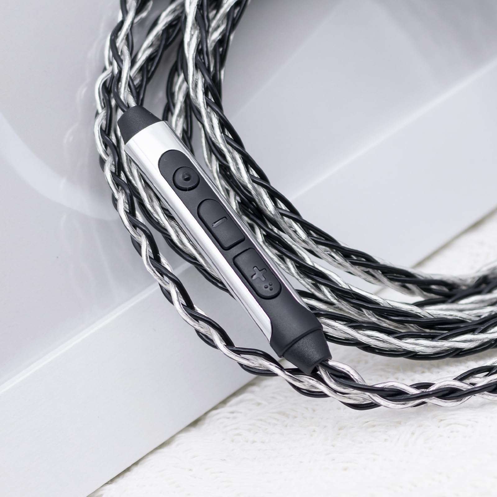 Herdslive IEM Earphone Earbuds Cable, Type-C Plug Upgraded Headsets Replacement Cable with Mic, 2PIN/MMCX/TFZ DAC Chip 8-Strand Headphone Monitor Cable Cord - TFZpins with mic 4