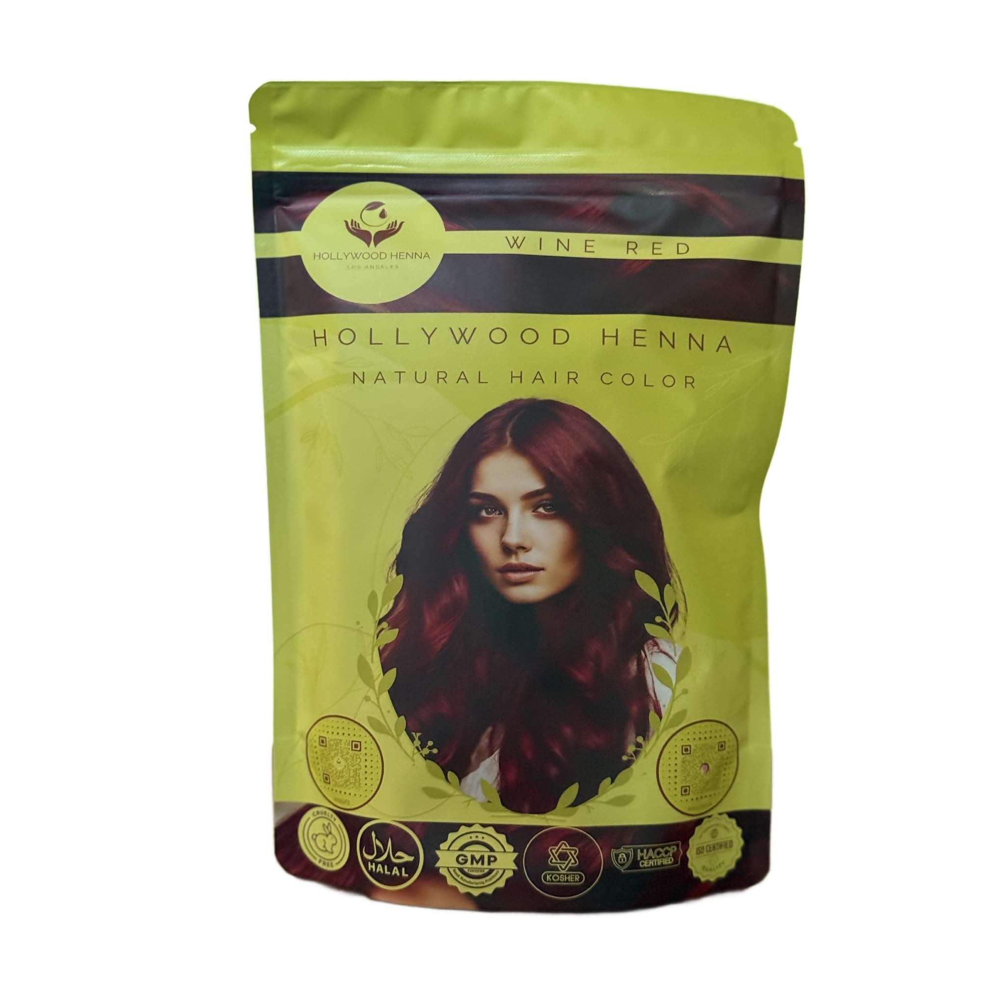 Hollywood Henna Hair Color (Wine Red) Organic Color Hair Beard Dye (Pack of 1-227g) Henna Based Hair Colors with Pure Herbs Free Chemicals Long Lasting Natural Hair Dye for Men & Women Gift 2