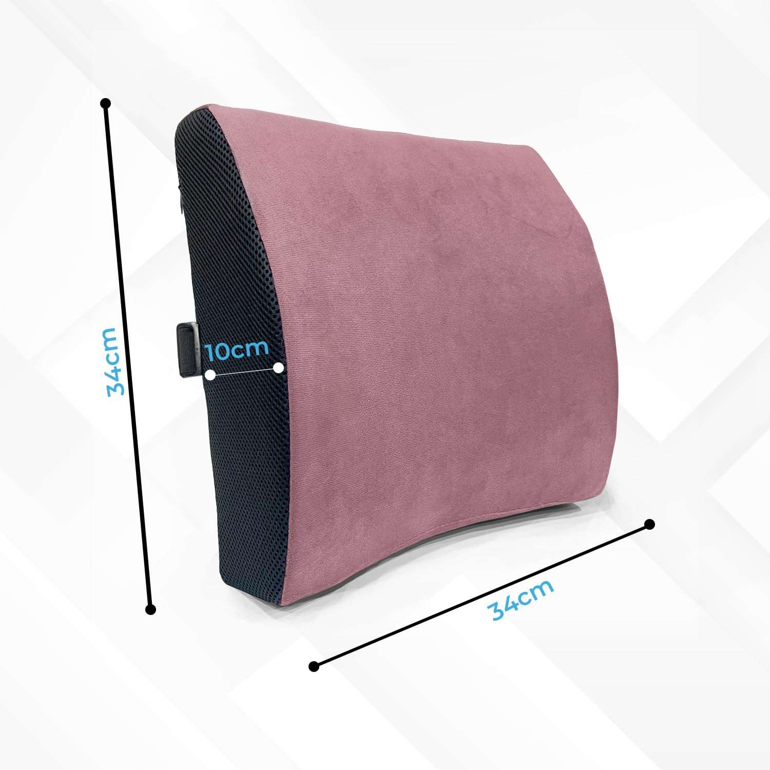 Sassoon Memory Foam Orthopedic Back Support Cushion (Pack of 1) (Mauve) 5