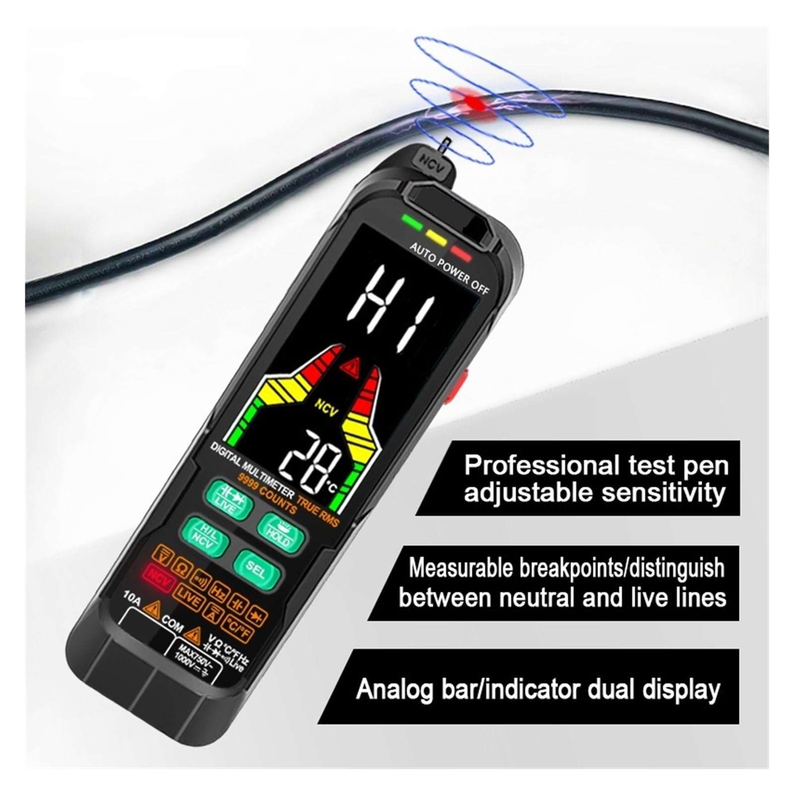 LIBODD Smart Multimeter Digital Mini Automotive Profesional Tester True RMS NCV AC DC Voltage Tester Portable Electric Meter(T1-C) 6