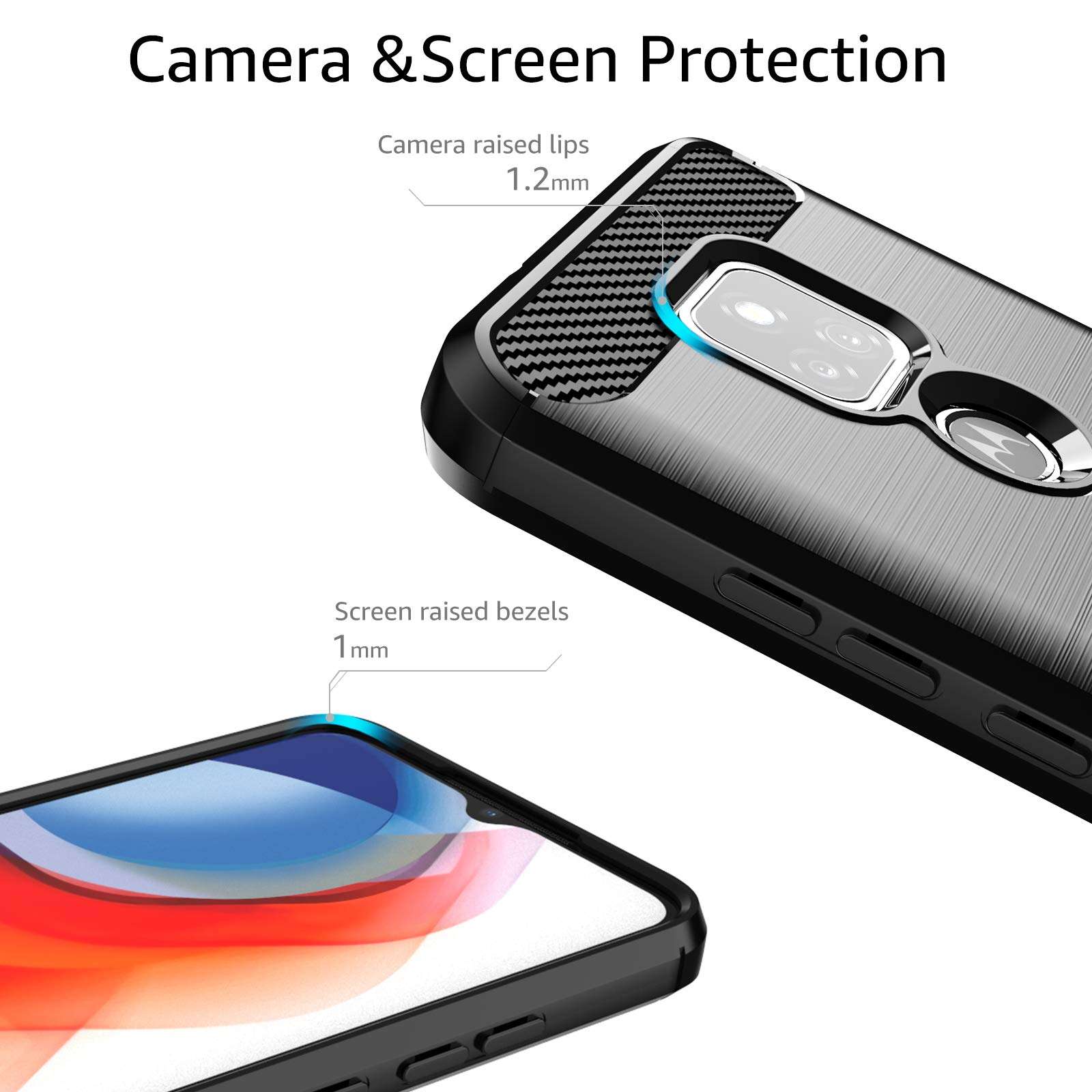 Anmula for Moto G Play 2021 Case, Slim Fit Design with Shock-Absorption Flexible TPU Protective Phone Case for Motorola G Play 2021-Black 3