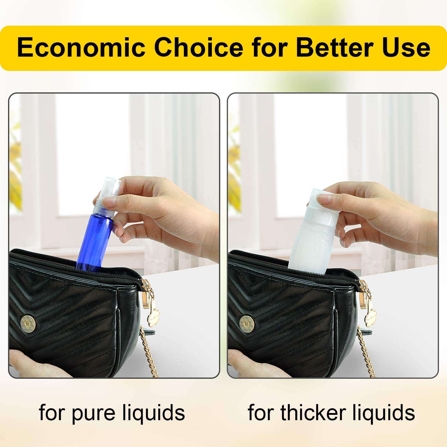 Travel Bottles Toiletry Containers Set: 10PCS TSA Approved Traveling Size Bottle and Shampoo Container Kit, 4PCS 3 OZ Squeeze Silicone Bottle for Toiletries 4PCS Scream Jar 2PCS Spray Bottle Men Wome 4