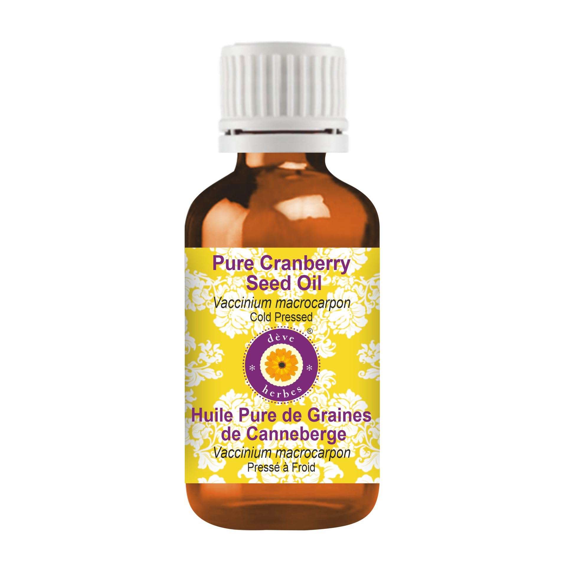 Deve Herbes Pure Cranberry Seed Oil (Vaccinium macrocarpon) Cold Pressed 100ml (3.38 oz) 1