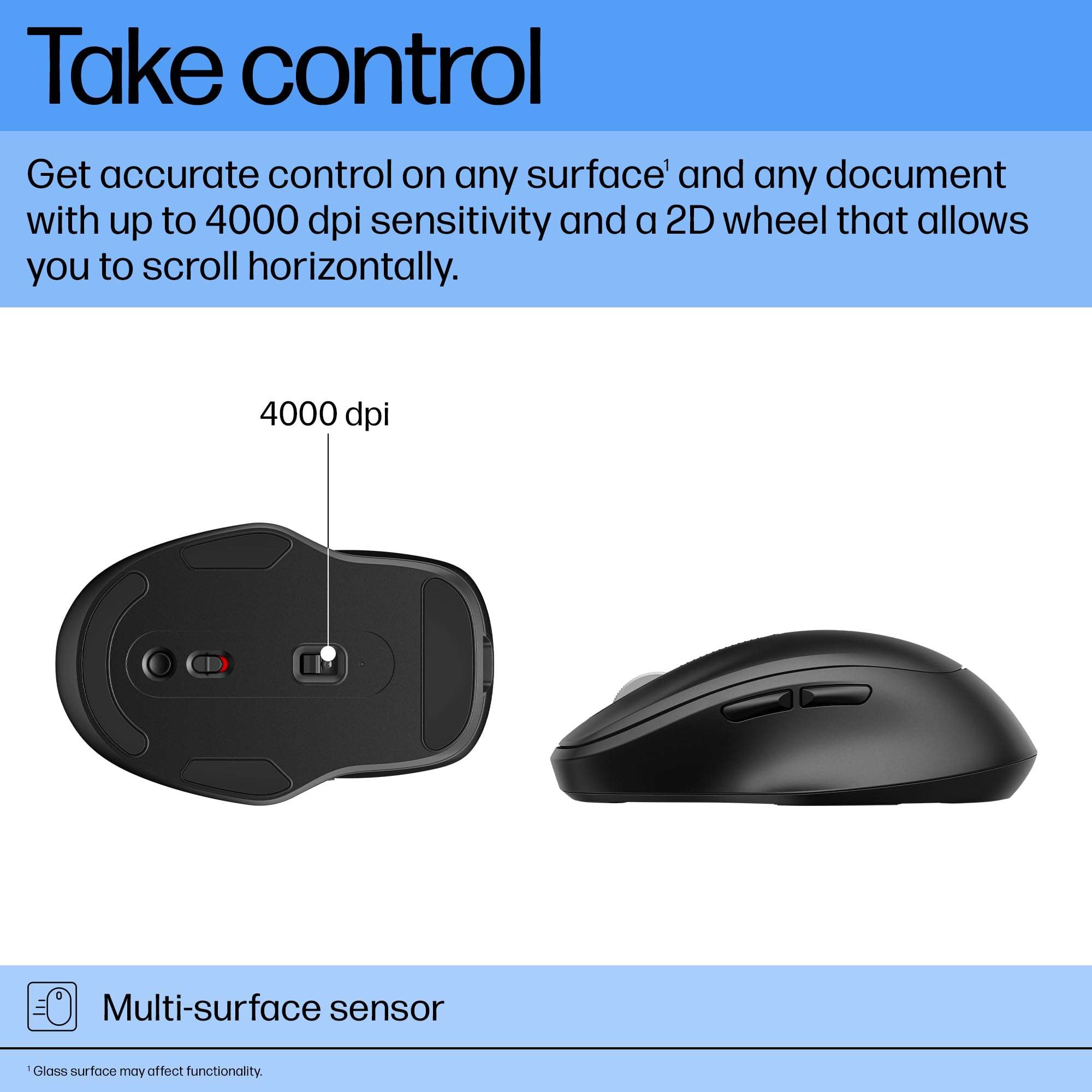HP 510 Ultra-Fast Rechargeable Wireless Mouse, 2D Scroll Wheel, Battery-Free, 3-Minutes of Charge, Ambidextrous Design, 9C2F6AA 3