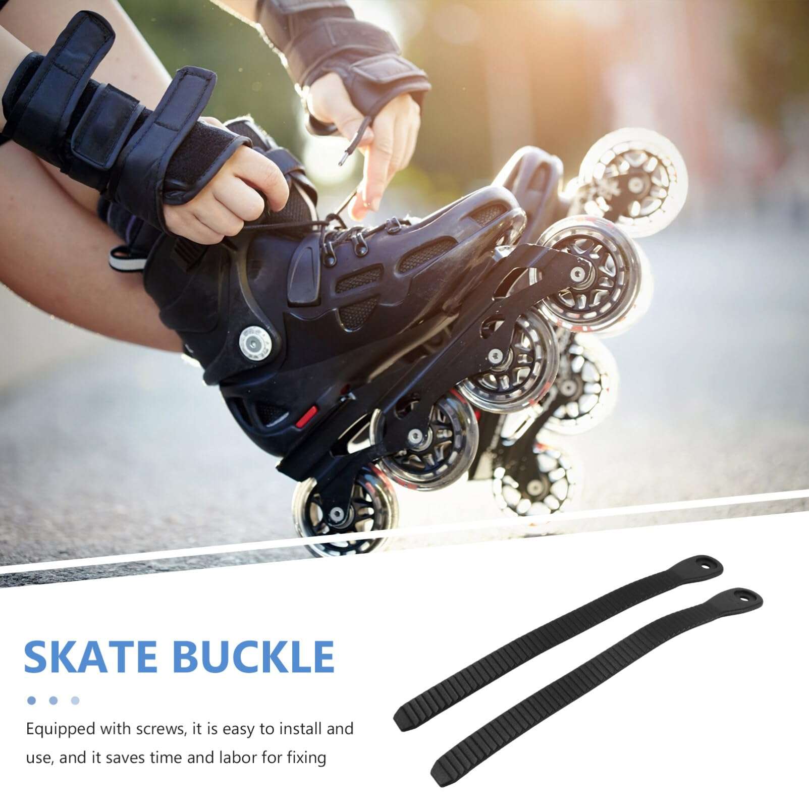BESPORTBLE 2pcs Roller Skate Strap Replacement Inline Roller Skate Shoes Energy Strap Buckles Ice Skates Straps for Men Women Kids Outdoor Skating Parts 6