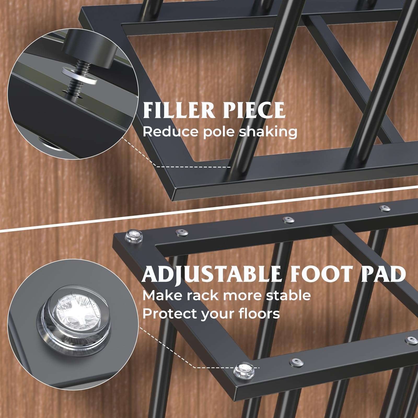 Boot Rack, 19.5 Inches Boot Rack Organizer Tall Boots, Stainless Steel Boot Storage Holder, Free Standing Boot Racks for 12 Pairs Entryway, Closet, Black, 2Pack 4