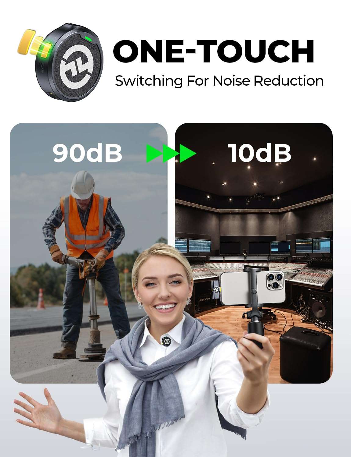 Hollyland Lark M2 Wireless Lavalier Microphone for iPhone 15 & Android, USB C Mini Lapel Microphone Wireless, 1000ft Range, Hi-Fi Audio, Noise Cancellation, 30H Battery for Video Recording, Streaming 5