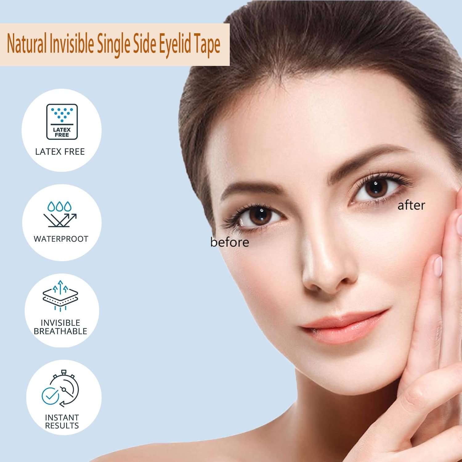 Doirollr Eyelid Tape 920 Pcs| Eyelid Lifting Stripes for Hooded Eyes | Invisible Correcting Tape for Droopy Eyes | Multiple Sizes for All Eye Shapes | Self-Adhesive, Easy to Apply 5