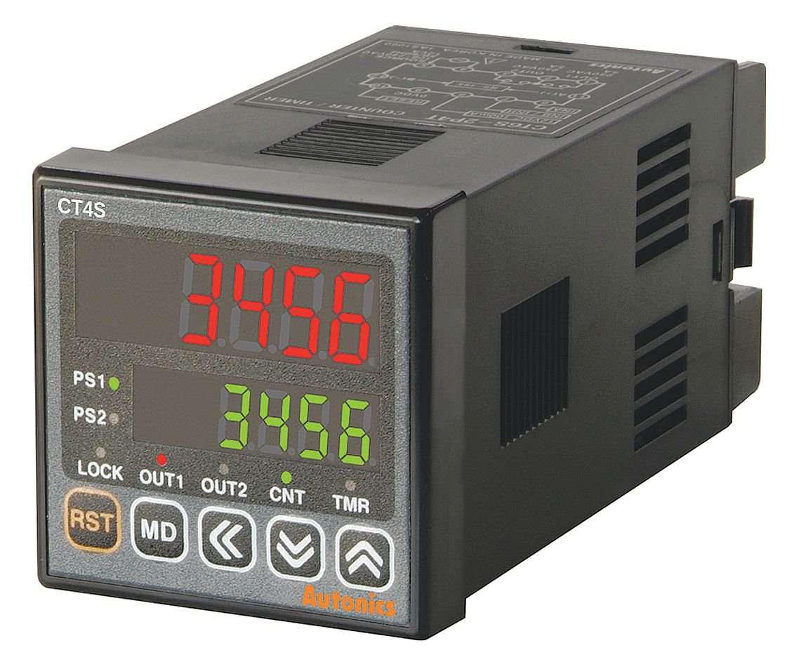 CT4S-2P2, Counter/Timer, W48xH48mm, 4-Digit, LED, 2 Preset, PNP or NPN Input, Prescale Value Setting, 2 Relay SPST(2a) 250VAC 5A, NPN Open Collector Output, 24-48VDC / 24VAC