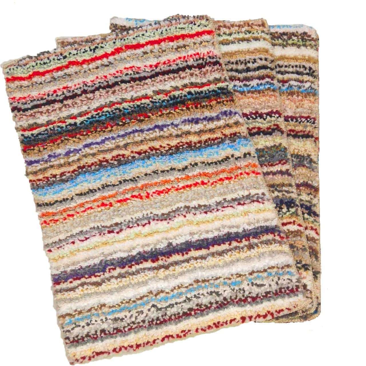 Anti-Slip Bathmat Combo Microfiber Soft, Size 40 x 60cm -Fluffy Bathroom Rugs - Suitable for Kitchen, Bedroom and Bathroom, Dry Fast Water Absorbent & Machine-Washable - Set of 4 1