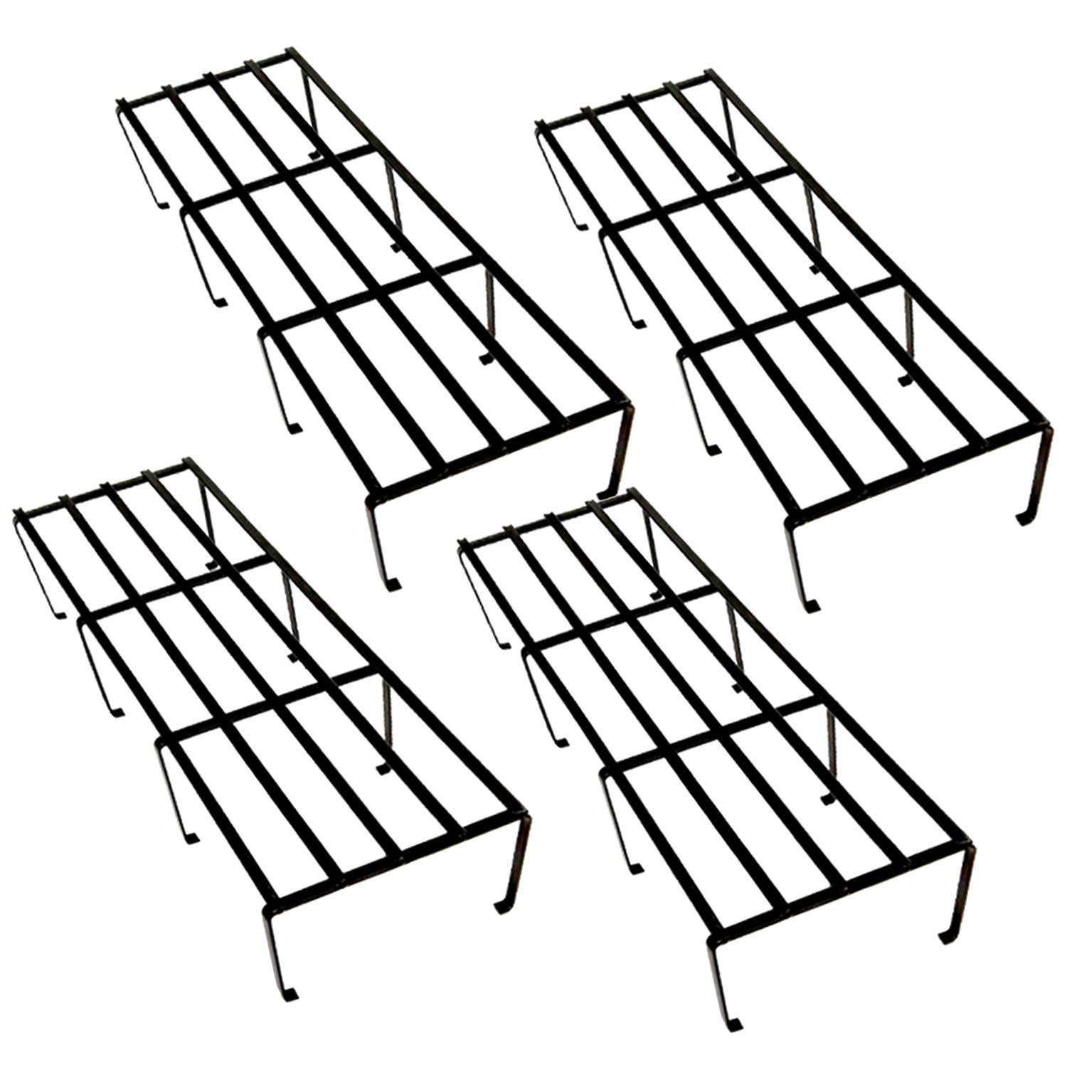 Bloomingdale Nordic Plant Stand/Pot Stand Heavy Duty Iron. Ideal Pot Stands for Plants in Balcony, Home Decor, Indoor and Outdoor Use Gamla Stand (Pack of 4), black