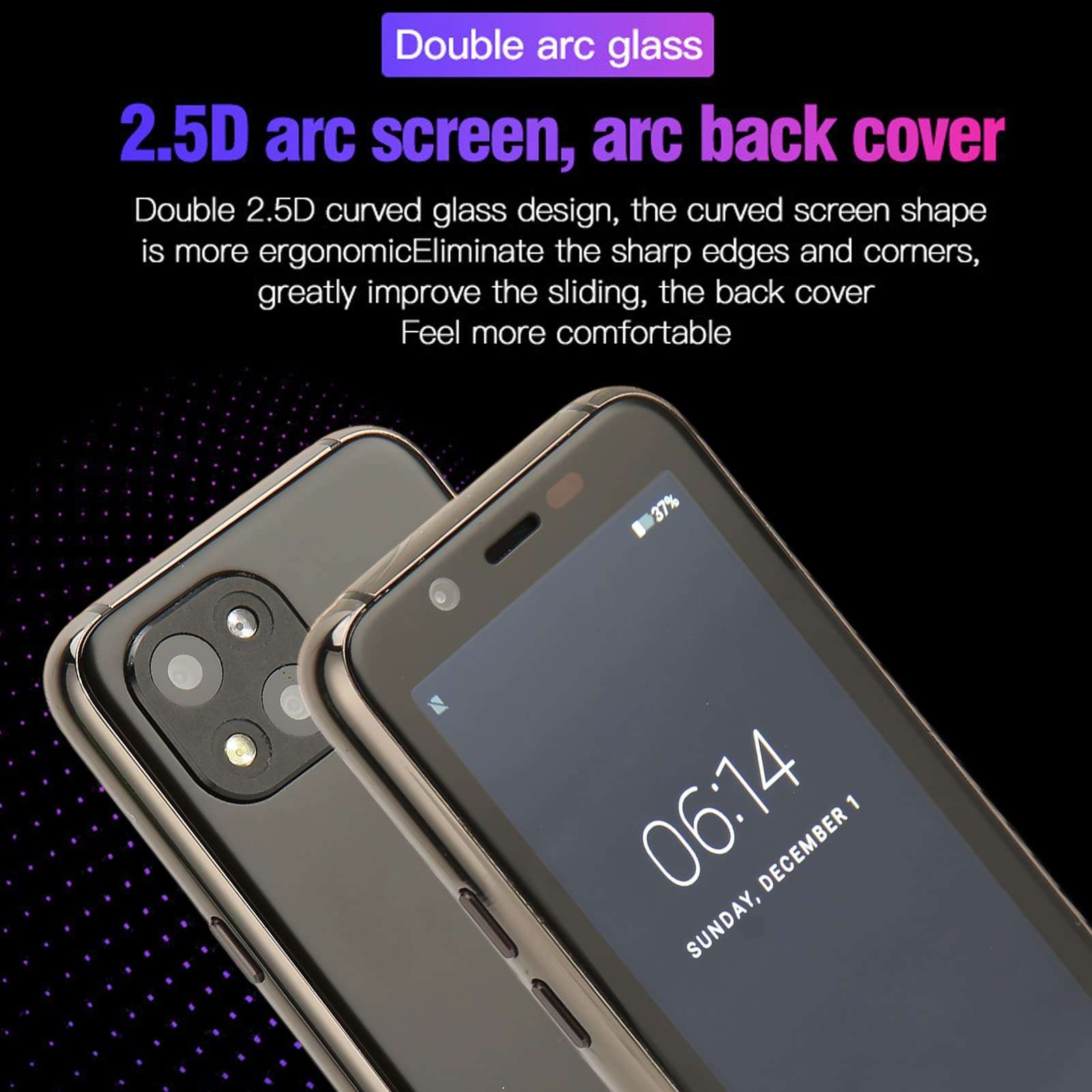 4G Mini Smartphone, 3.5in WiFi GPS Unlocked Cell Phone for Kids, Dual Sim Mobile Phone for Students with 3GB RAM 32GB ROM, Cute Smartphone (Black) 6