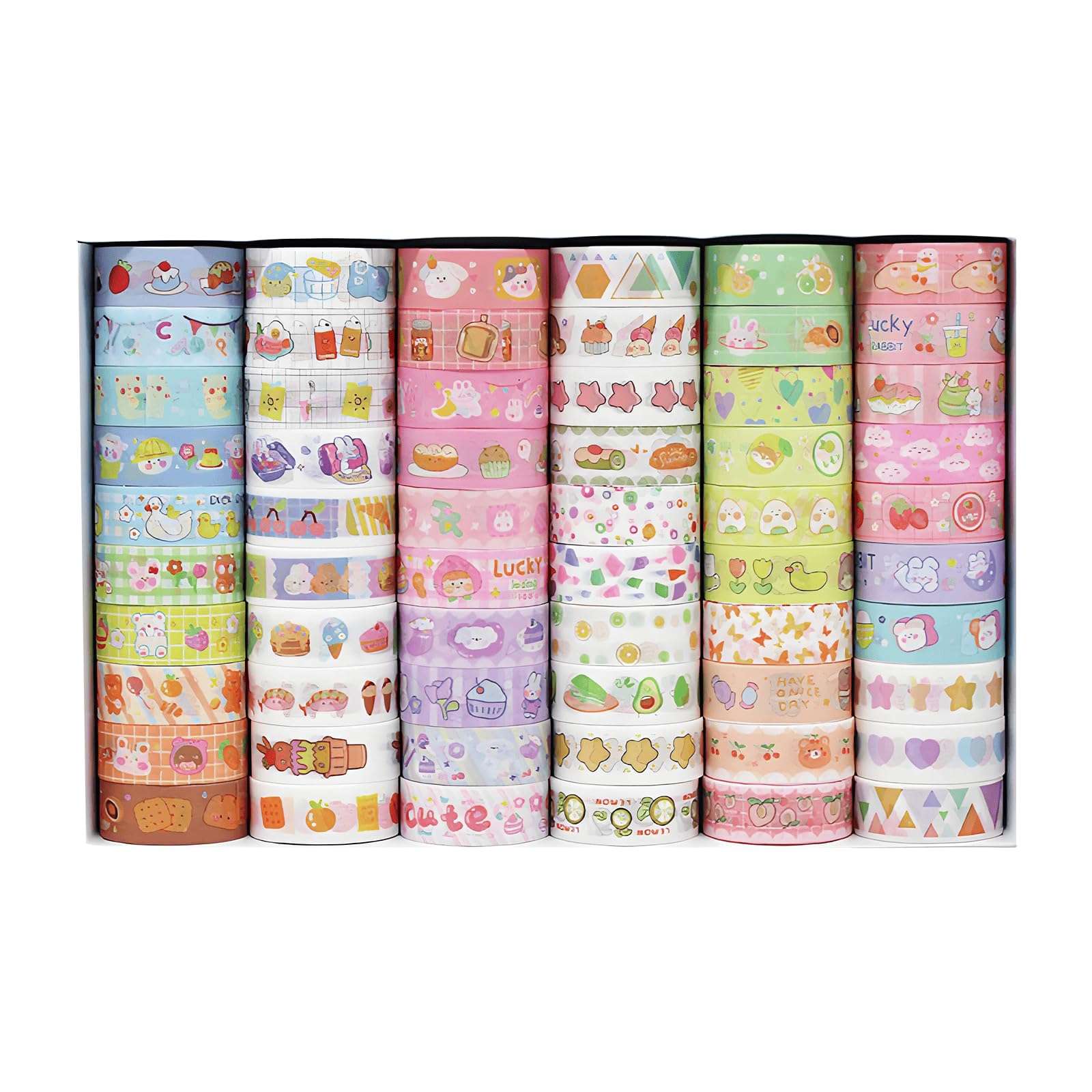 Lecqizu Decorative Washi Tape Set, 15mm Width, 60 Rolls, Colorful Craft Tape for Scrapbooking and DIY 1