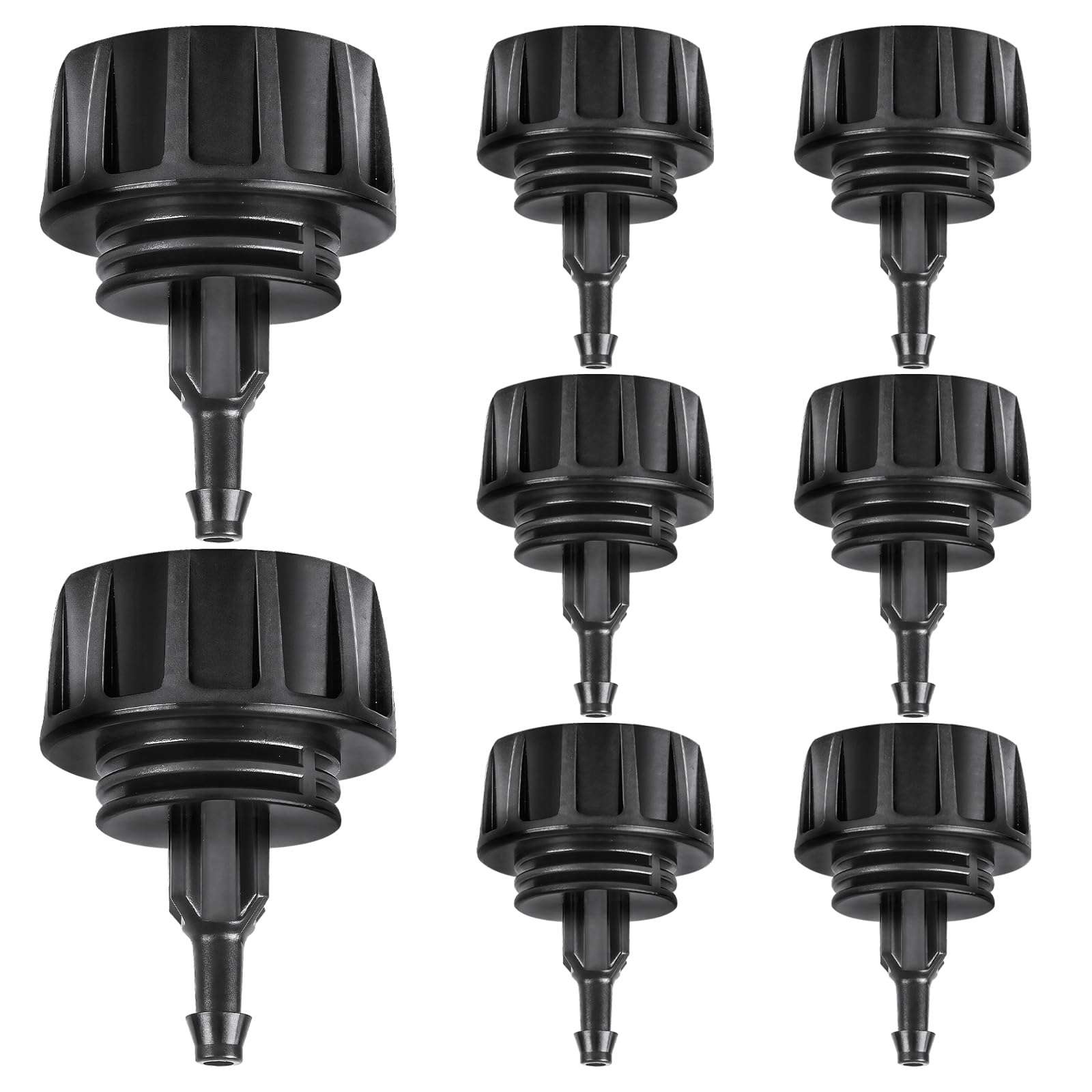 TTioDri 1/4" Drip Irrigation Fittings, 26 Pcs Lock Barbed End Plug Connectors for 1/4 Inch Drip Irrigation Tubing Drip Line End Cap Parts with Lock Nut for Garden Lawn Drip Systems