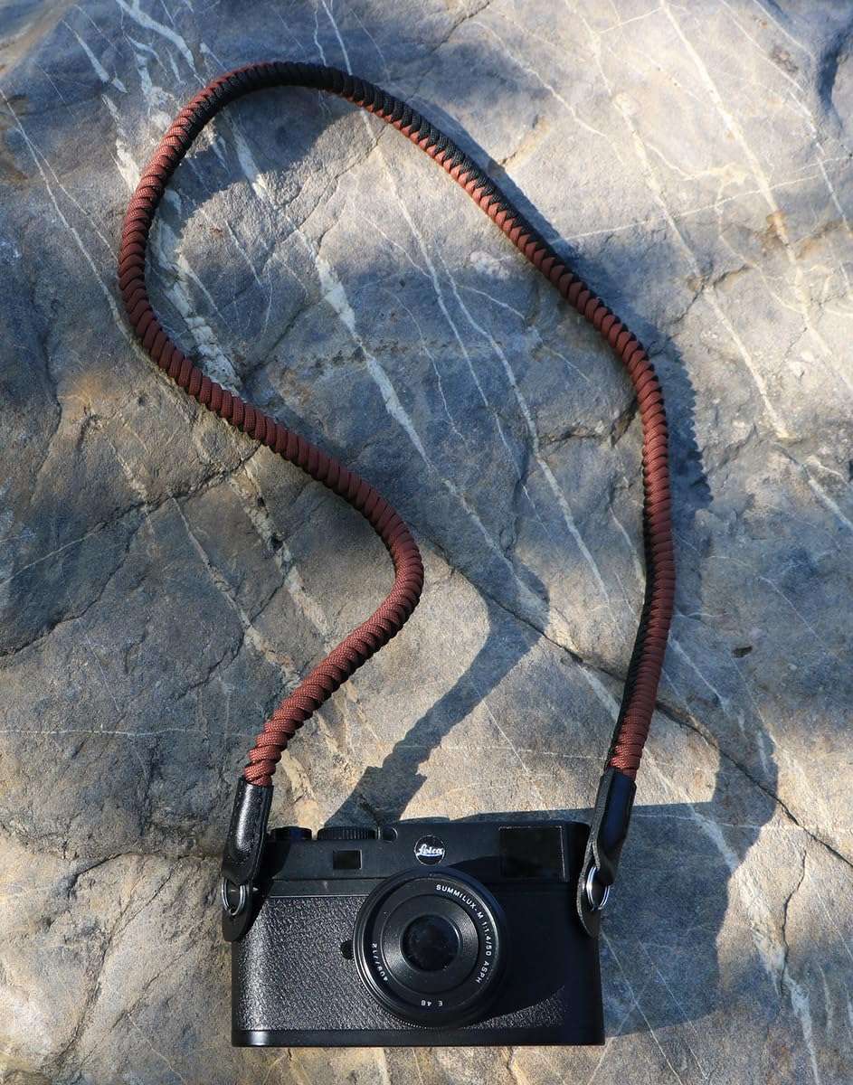 HITHUT Paracord Woven Camera Neck Shoulder Strap Belt Hand Compatible with Canon Nikon Sony Olympus Pentax Fujifilm Panasonic SLR DSLR Digital Mirrorless Cameras 42 inch Black Brown 5