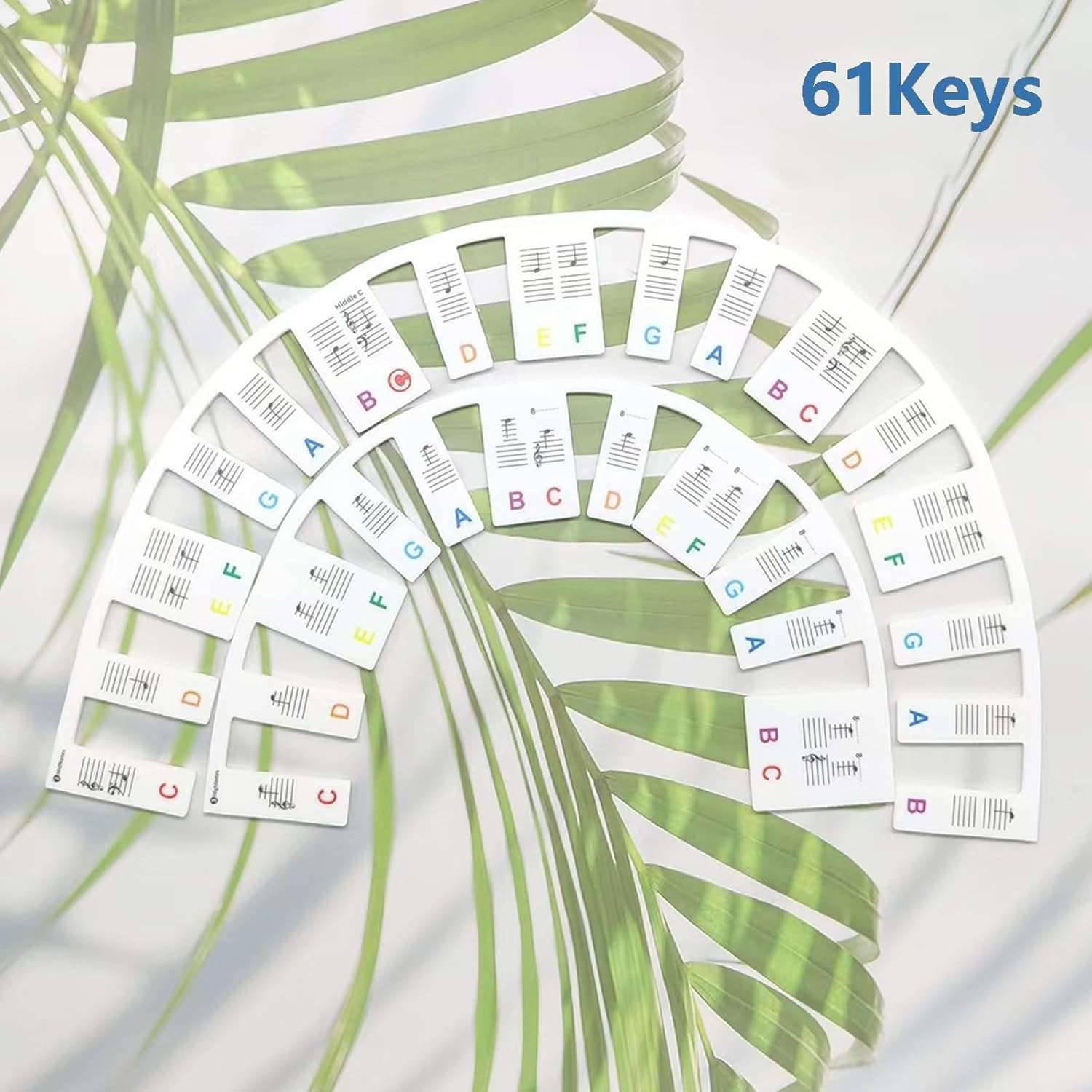 Removable Piano Keyboard Stickers (Note Labels for 61-KEYS) Silicone Reusable Piano Keyboard Stickers for Beginners 3