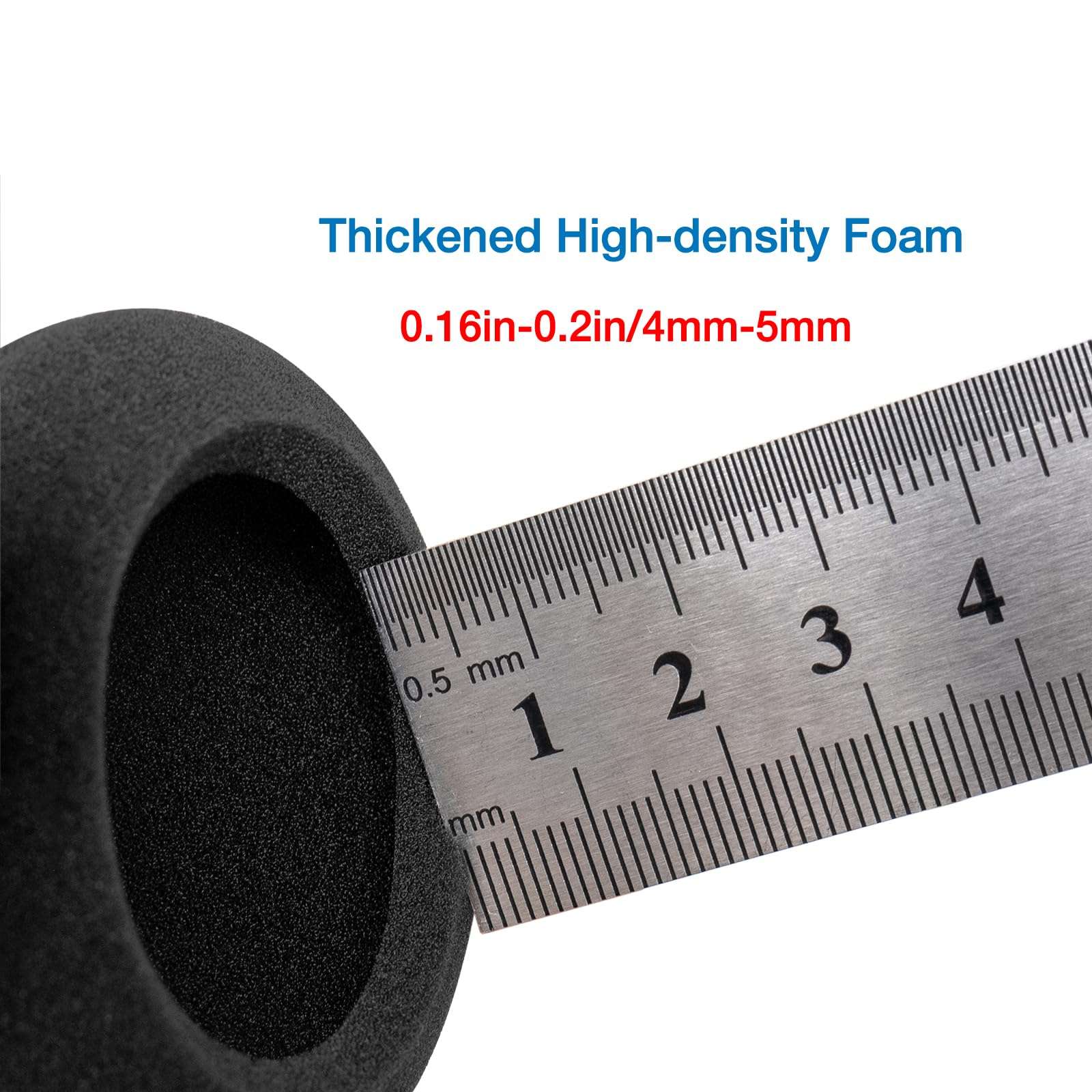 Voarmaks 5 Pairs Foam Ear Pads Cushion,Compatible with Microsoft Modern Wireless,USB-C USB-A Wired Headset,Logitech H390 H600 H609 H760 Headset,65mm,4-5mm Thickness High Density Headphone Earpads 3