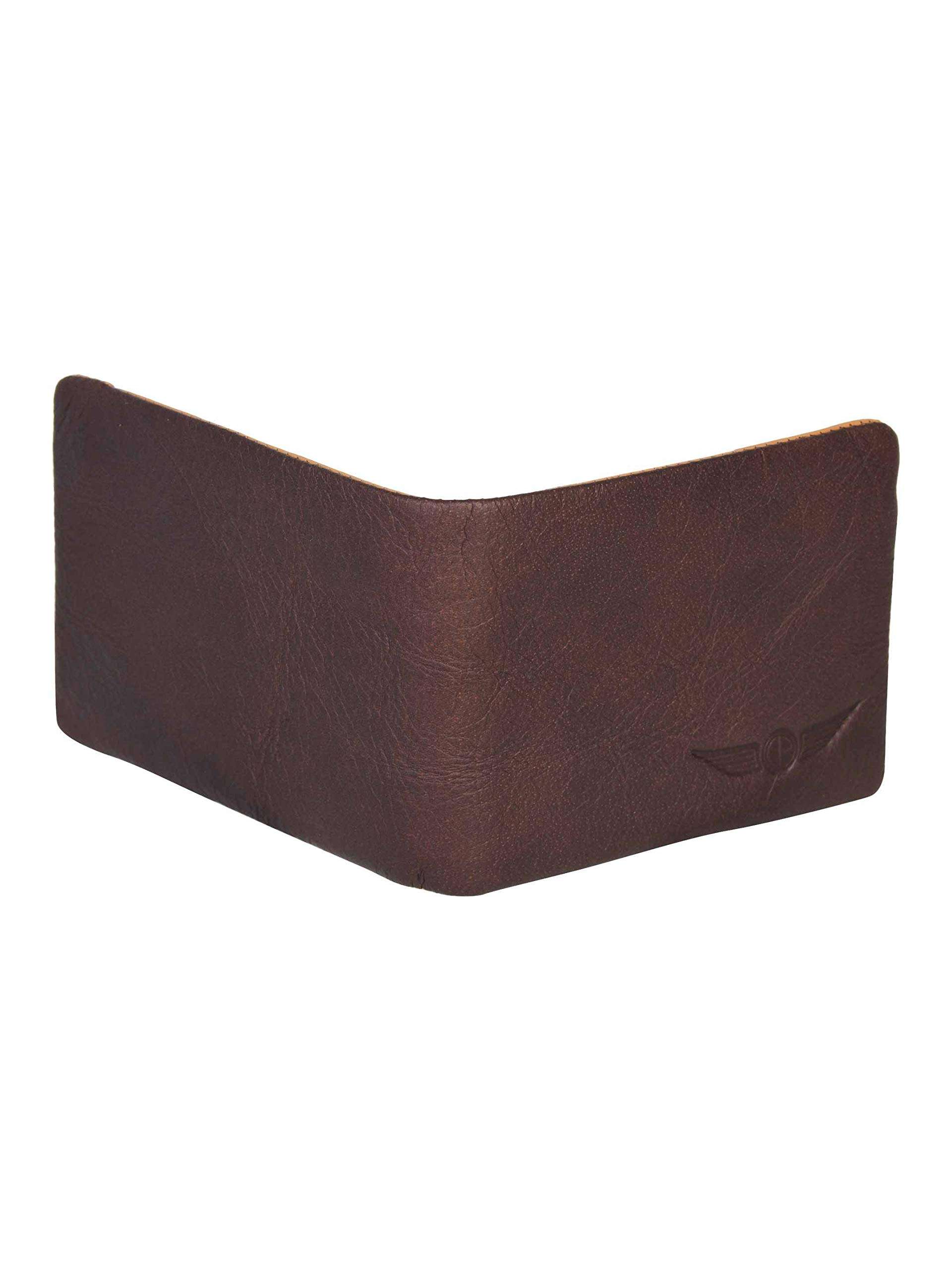 CHRISTOPOLO® Men's Coffee Brown Solid Leather Wallet (CPMW_406_2_IMP_BR) 5