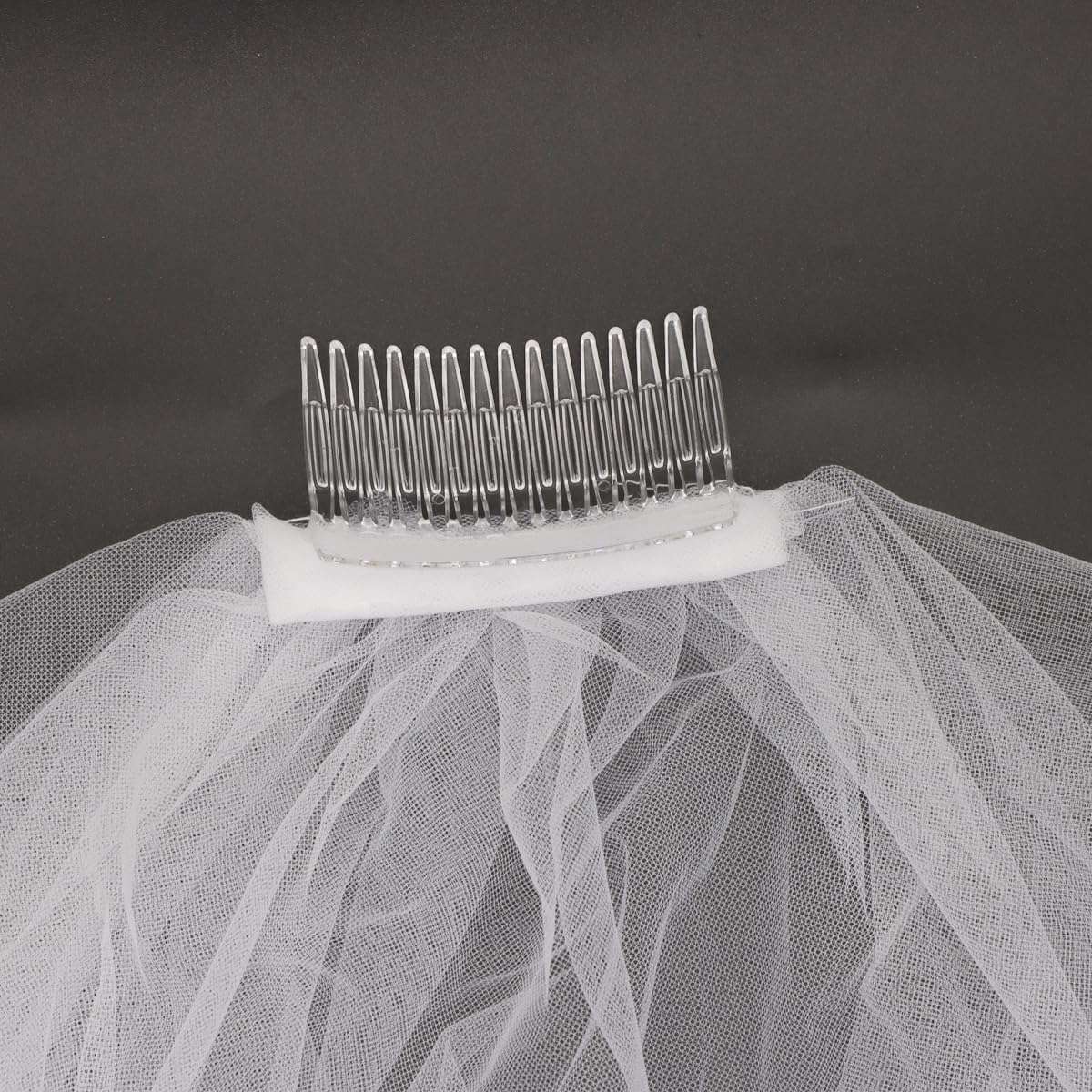 Ewanda store Double Ribbon Edge Center Cascade Bridal Wedding Veil with Comb White 3