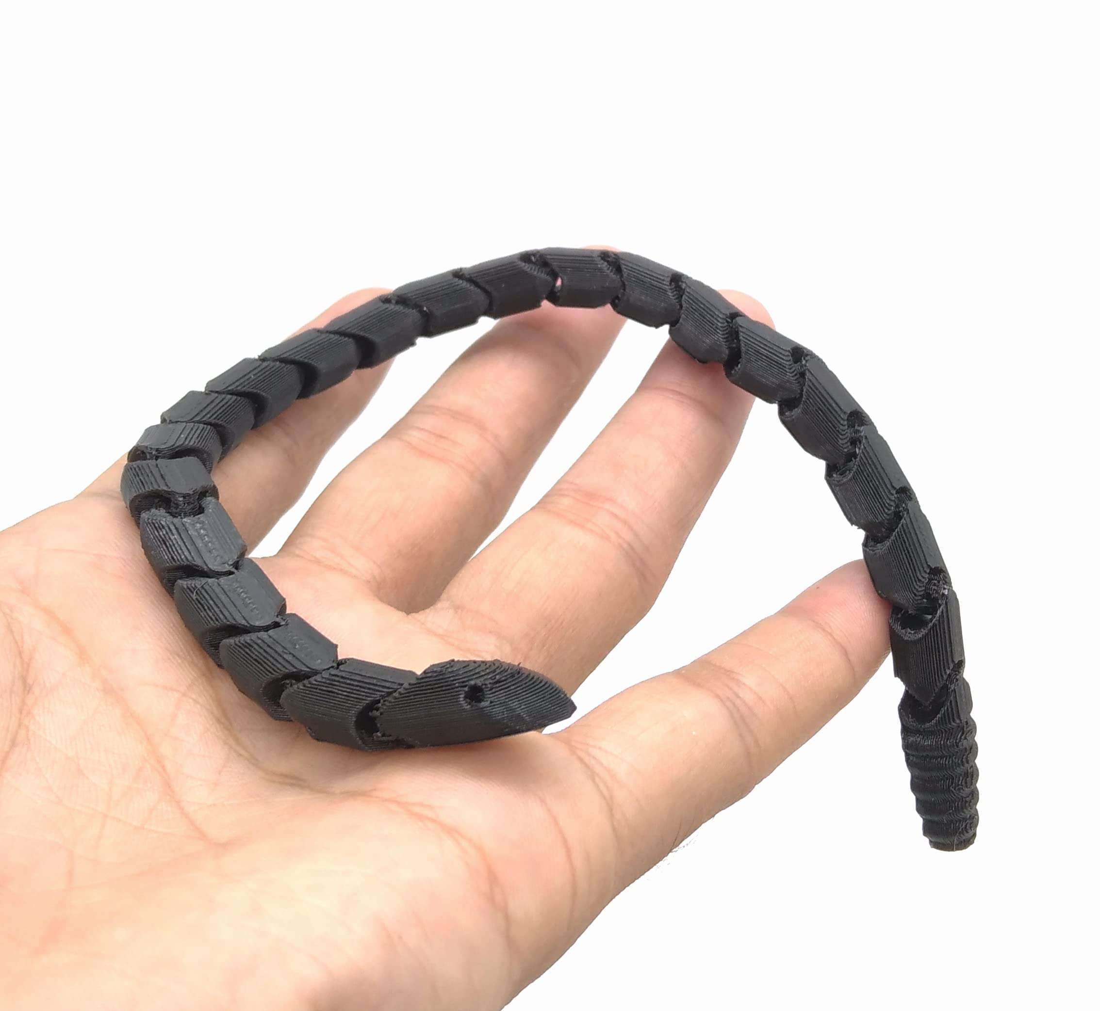 CERO ® 3D Printed Flexy Snake (Black PLA Plastic) 3