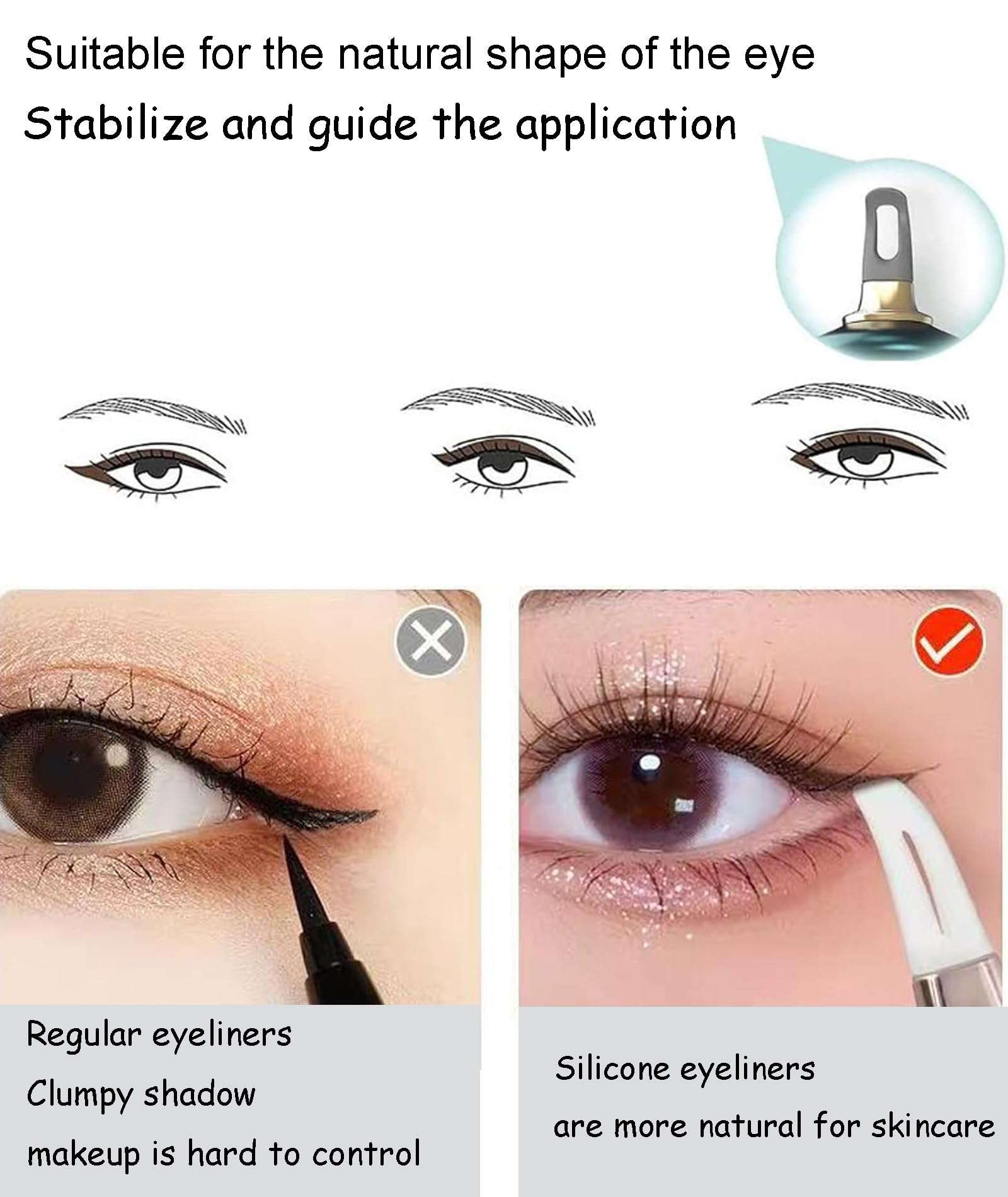 2PCS Eyeliner Brush, Eyeliner Tool Applicator, Smooth and Precise Application, Brushes (Black + Green), Ideal for Daily Makeup and Special Occasions 5