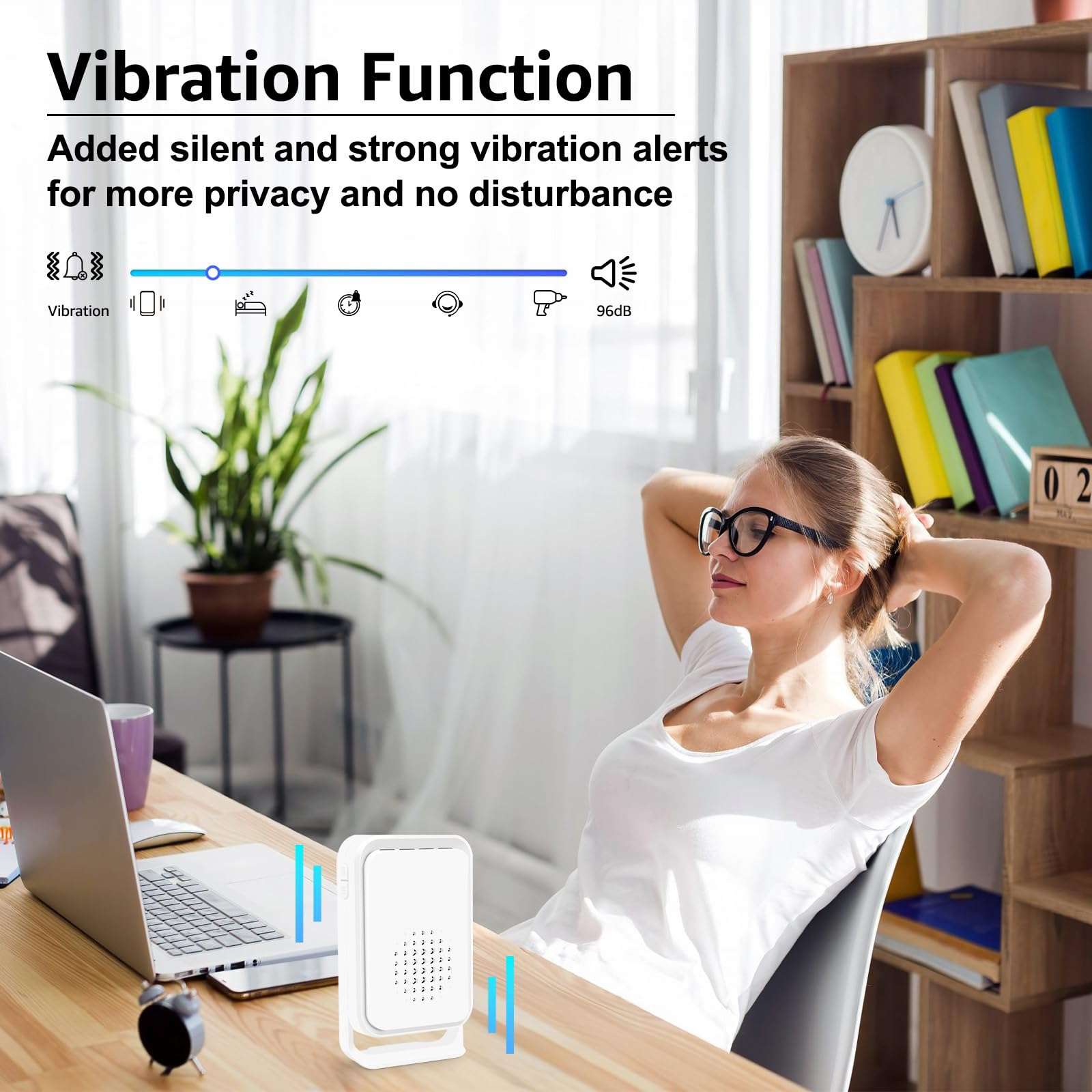 GREENCYCLE Motion Sensor Doorbell for Business Store Entry Elert, Motion Sensor Door Chime, Waterproof Doorbell Chime Kits, 1000ft Range, 48Melody Chimes with LED Flash, 5Levels Volume, Weatherproof 3